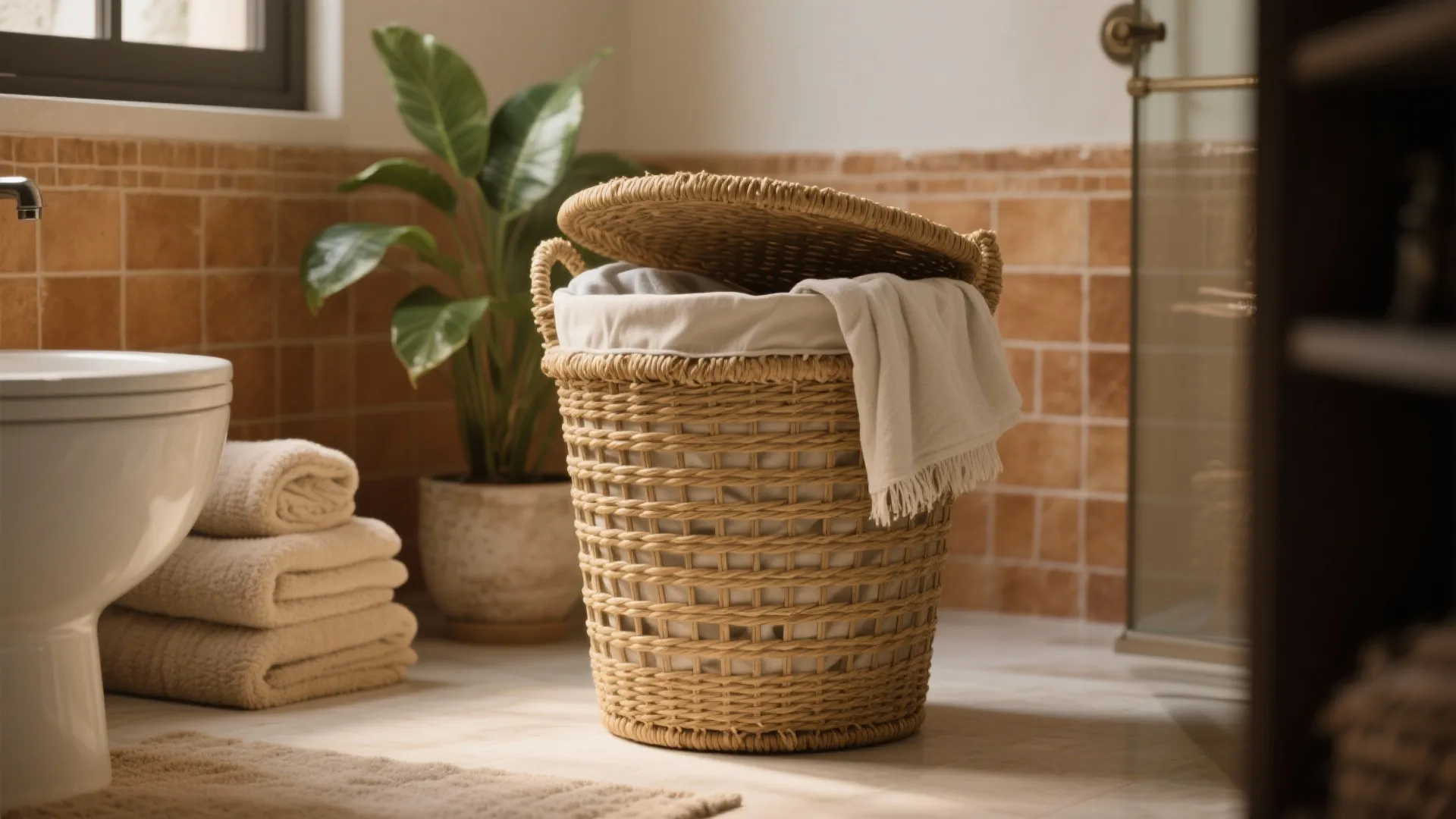 Stylish Woven Basket with Lid