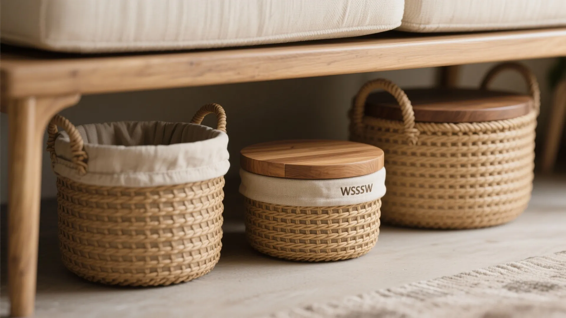 5. Decorative Baskets and Lidded Containers (Texture and Warmth)