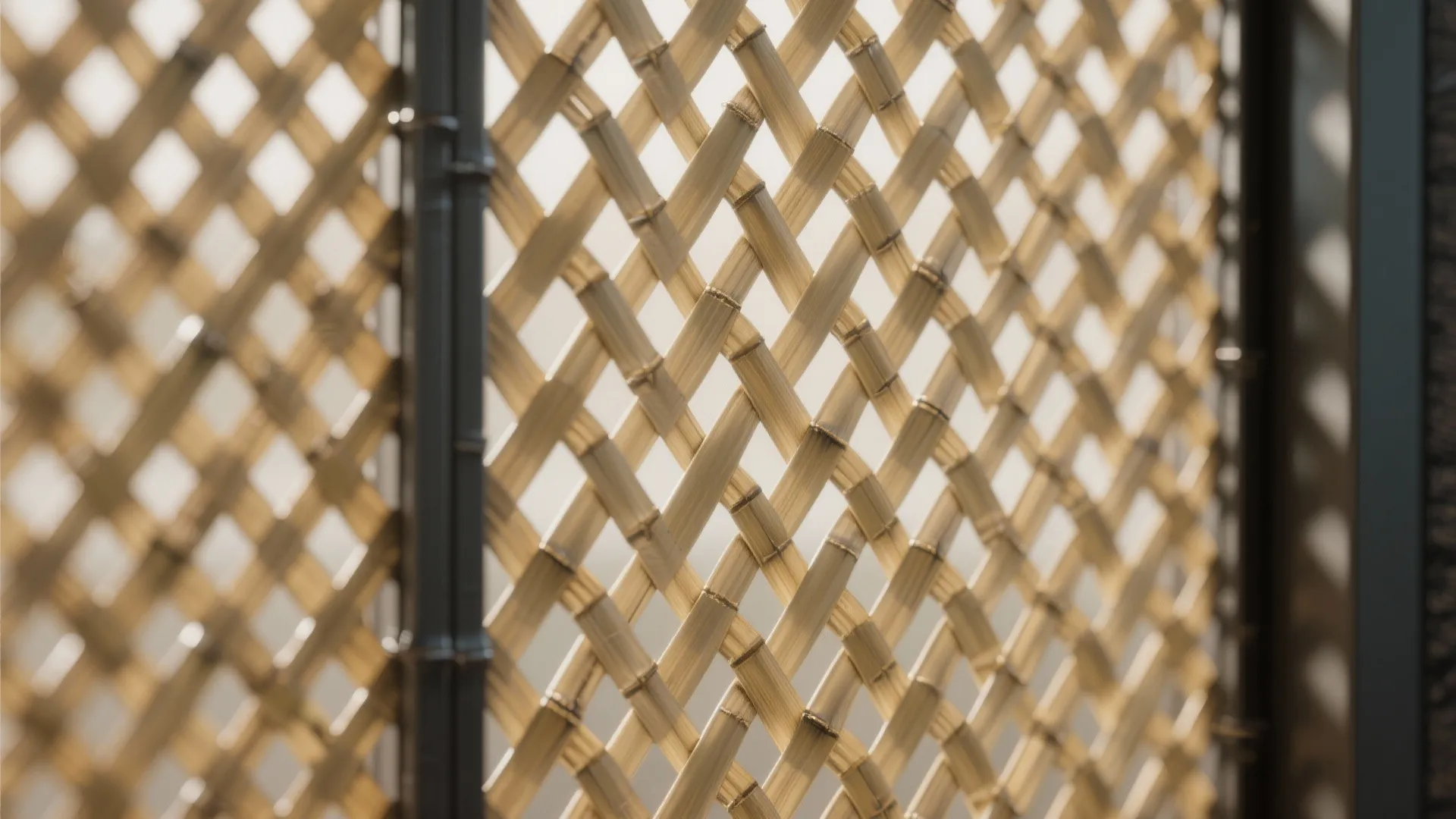 Woven Bamboo Panels in Slim Steel Frames