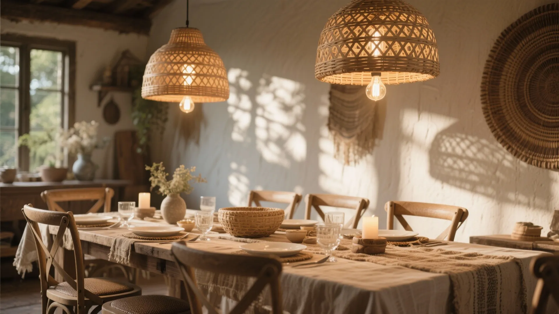 10. Woven Rattan Fixtures