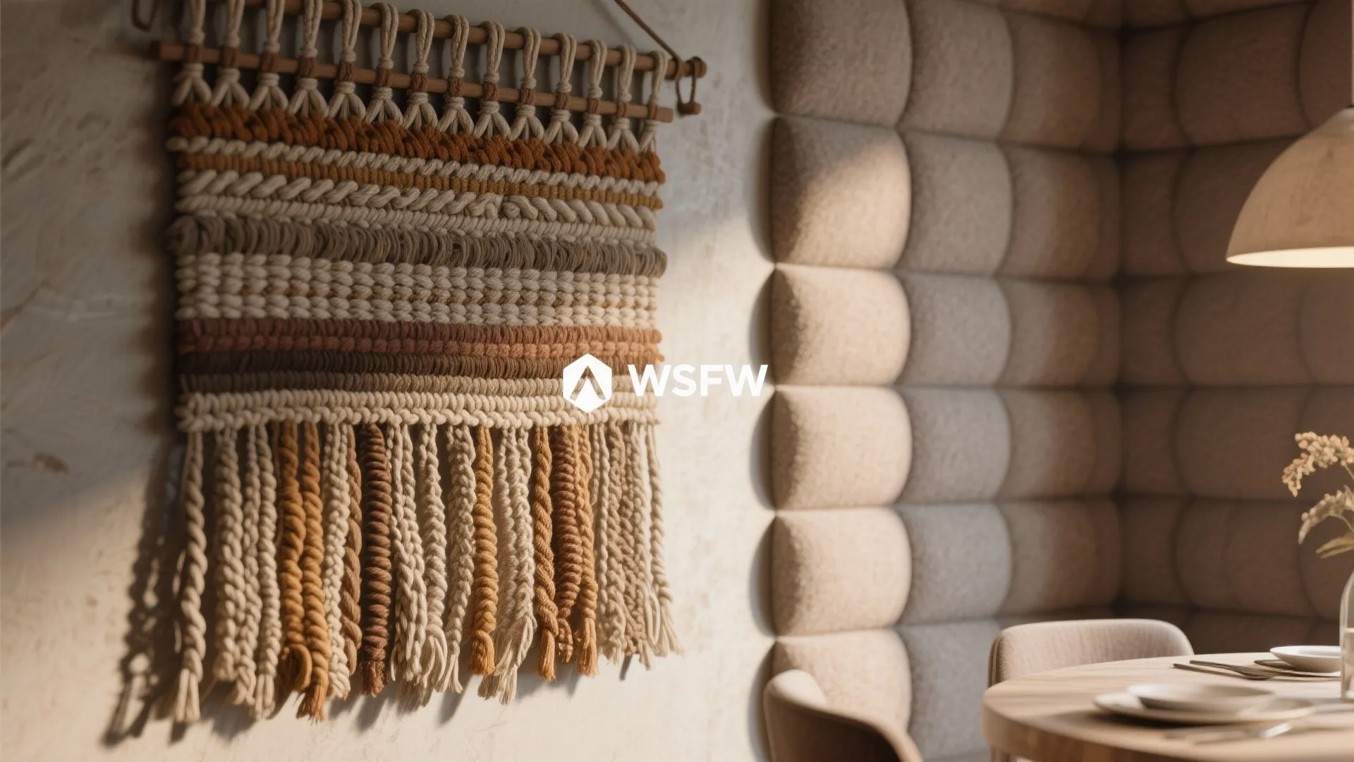 3. Textured wall panels or woven art