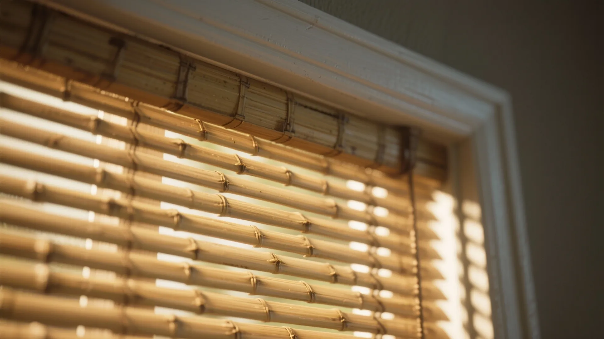 3. Woven wood shades or bamboo blinds for texture