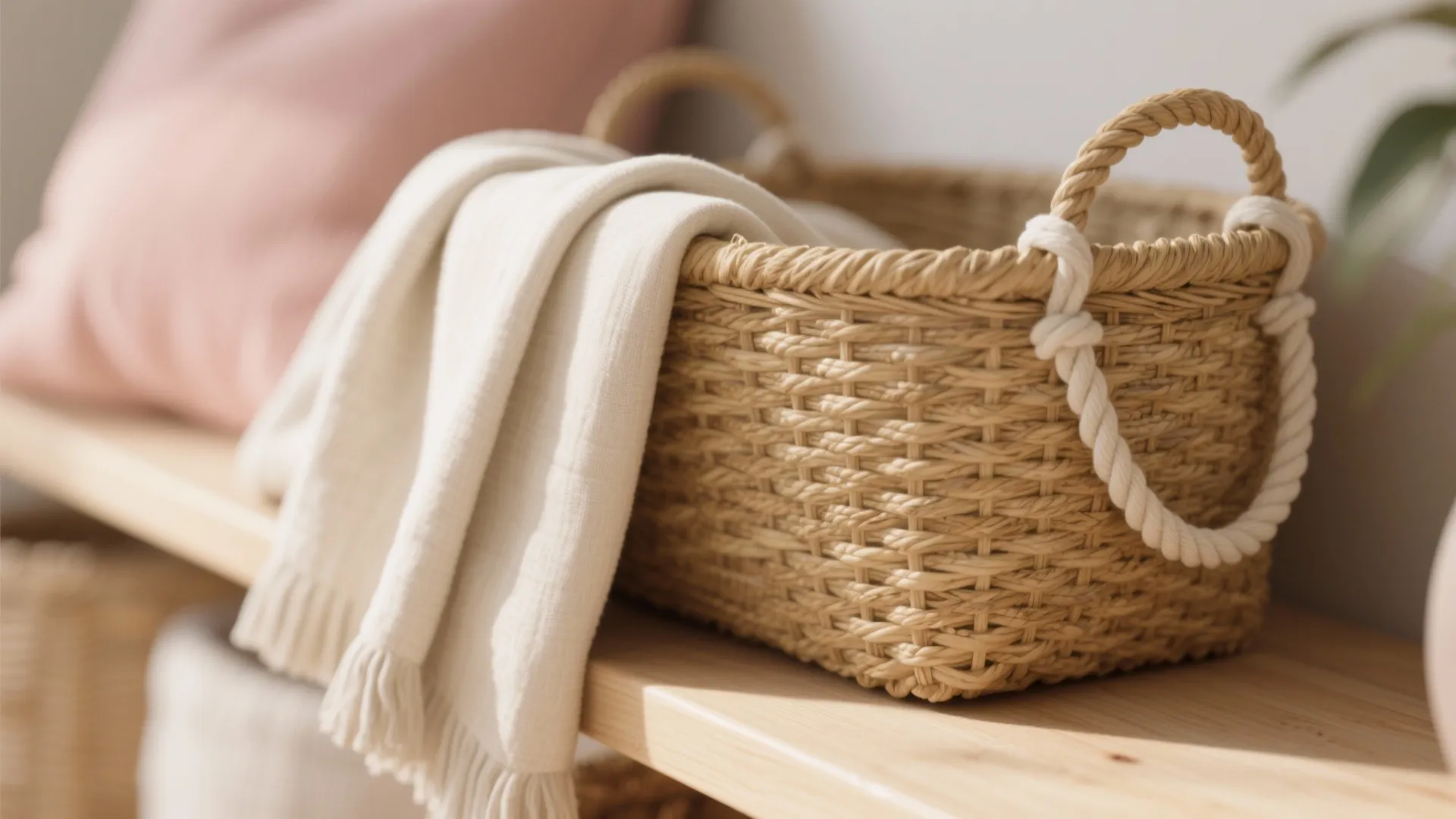 Textured Naturals: Woven Baskets and Wood Details