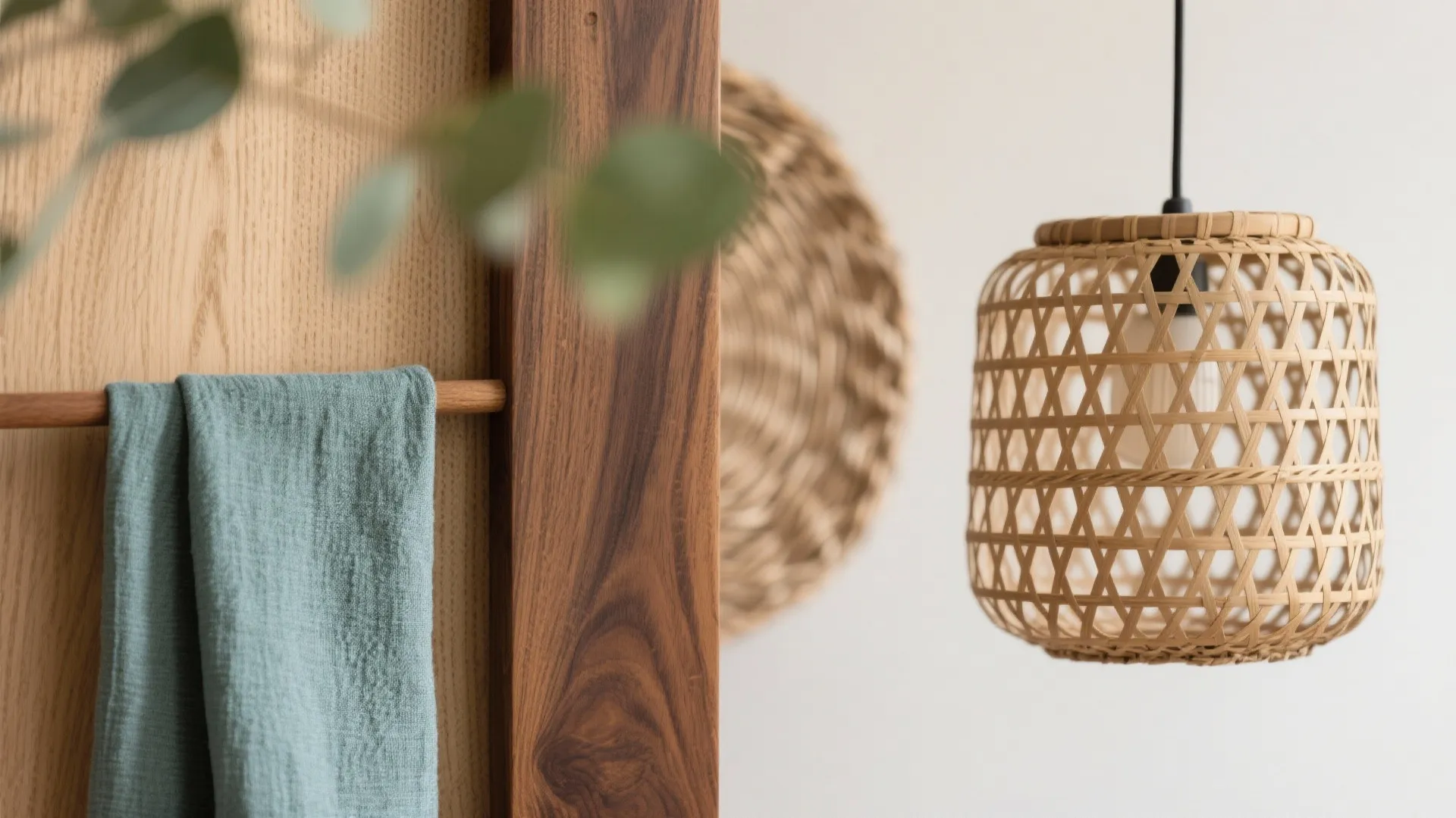 Nature-Inspired Accents: Wood, Woven, and Touches of Blue-Green
