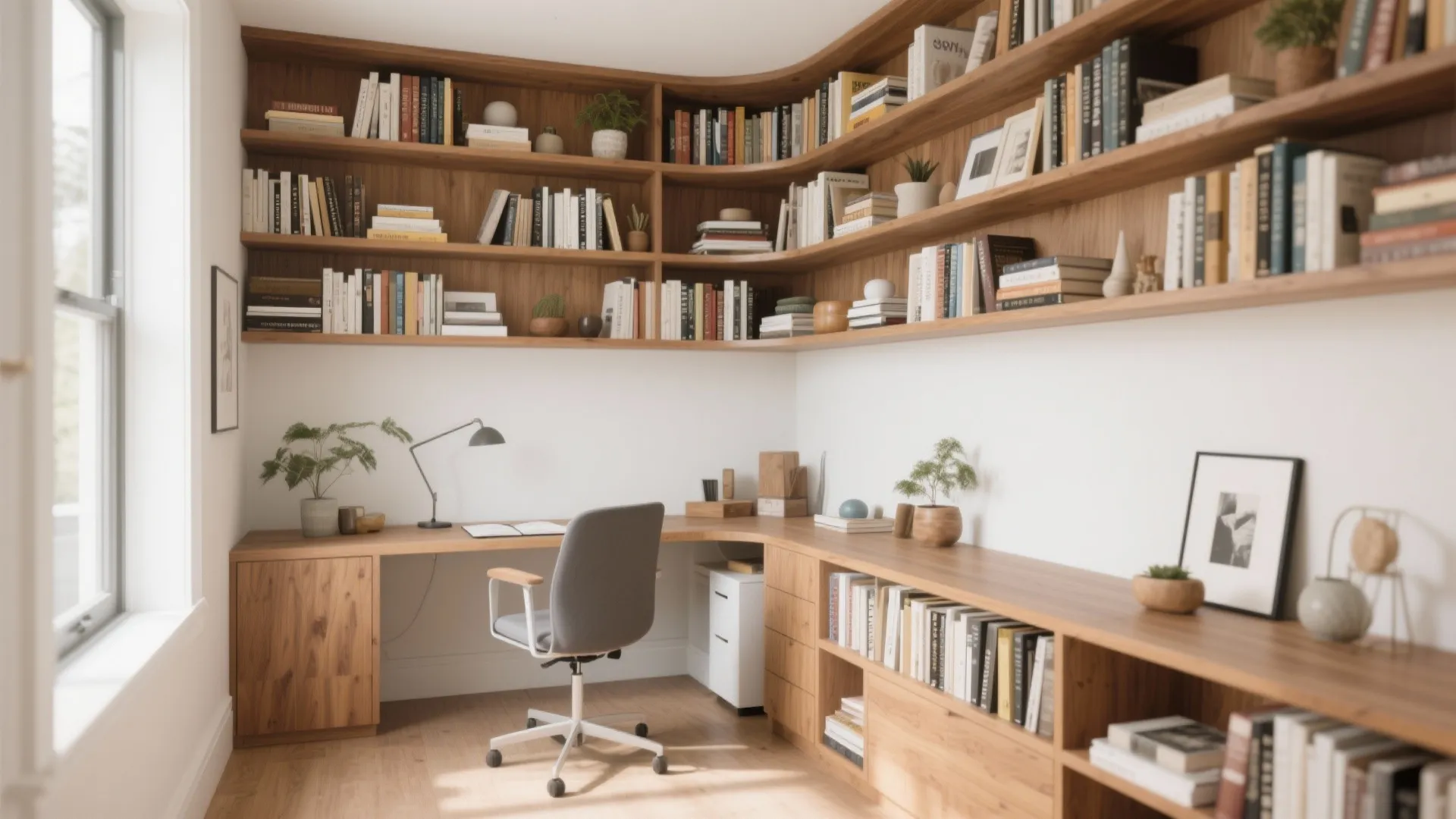 6. Wrap-Around Corner Shelves