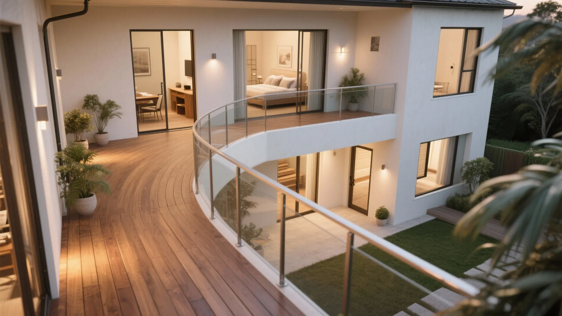 Wraparound Corner Balcony to Improve Flow