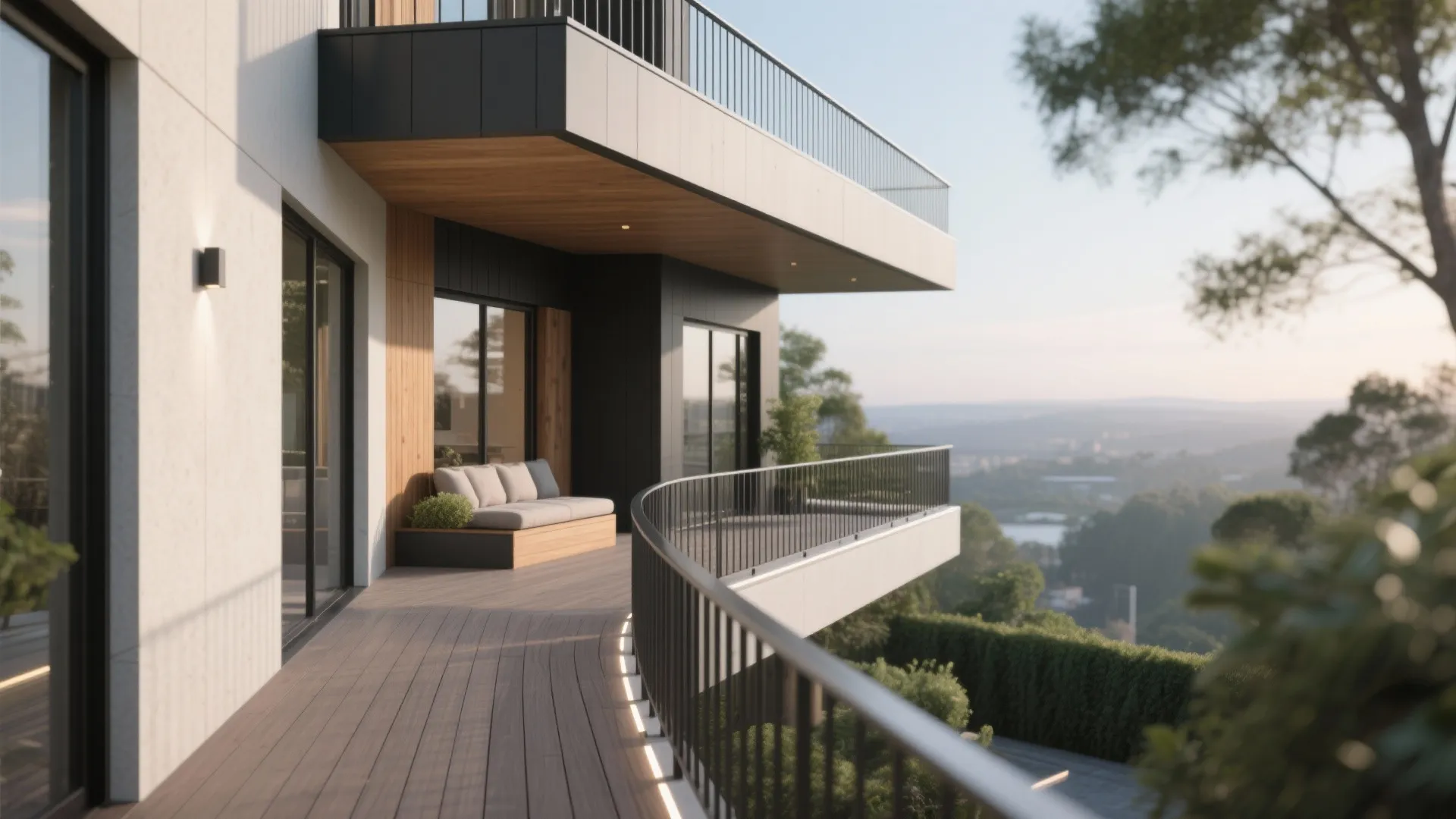 Wraparound Balcony on an L-Shaped Plan