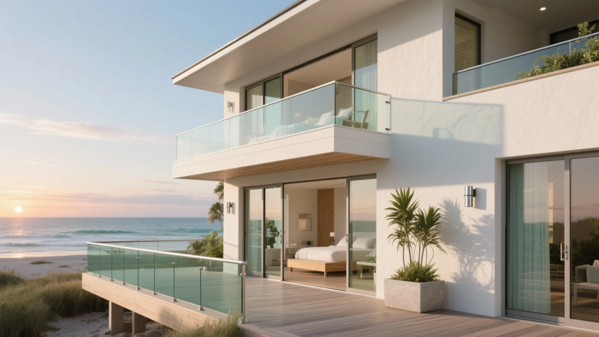 Wraparound balcony off the primary suite