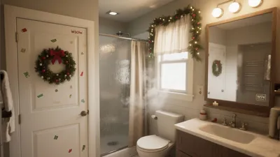 Festive Bathroom Design with Christmas Decor