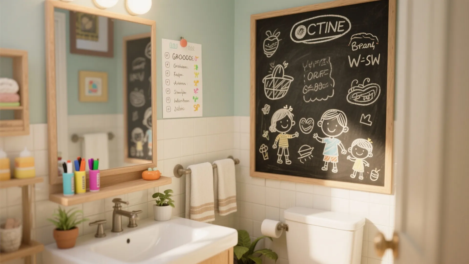 4. Chalkboard or writable decals for families
