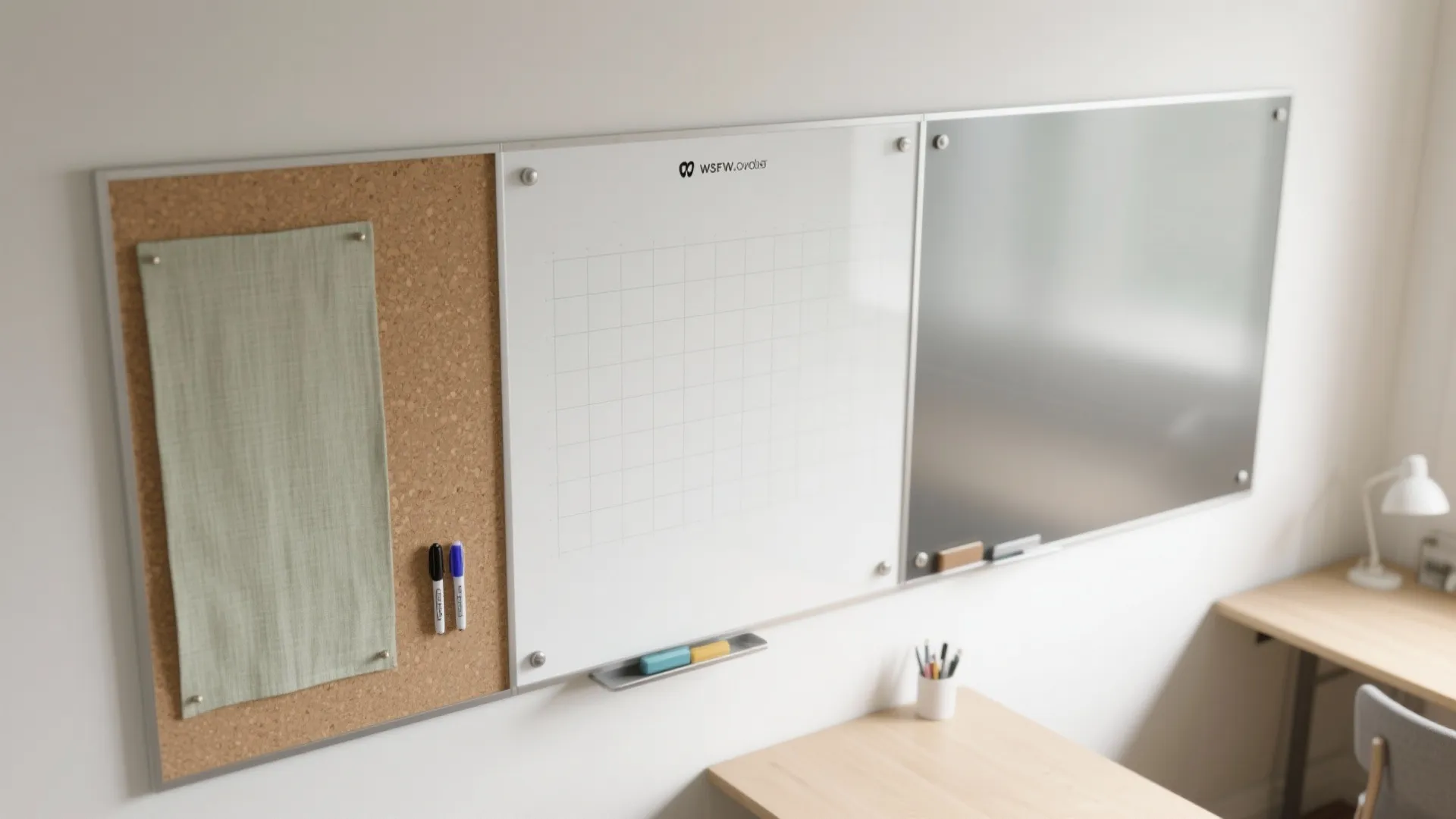 Writable Walls: Whiteboard, Chalk, and Pinboard Zones