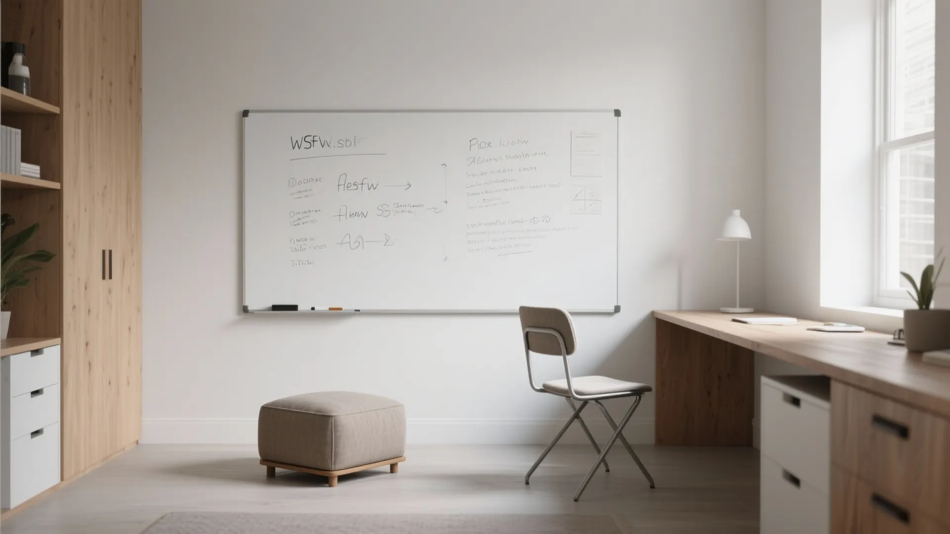 Whiteboard Walls and Modular Seating for Flex Study