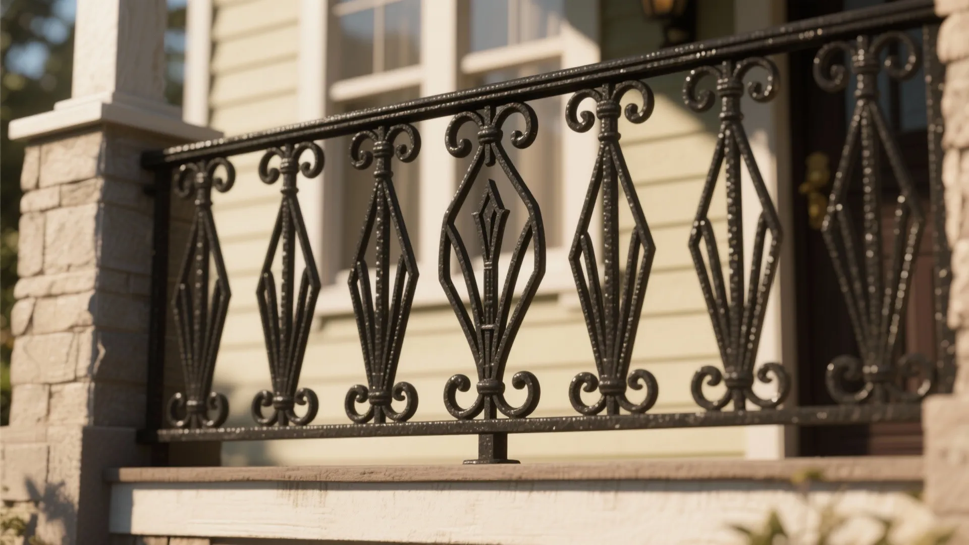 2. Decorative Wrought Iron with Geometric Motifs