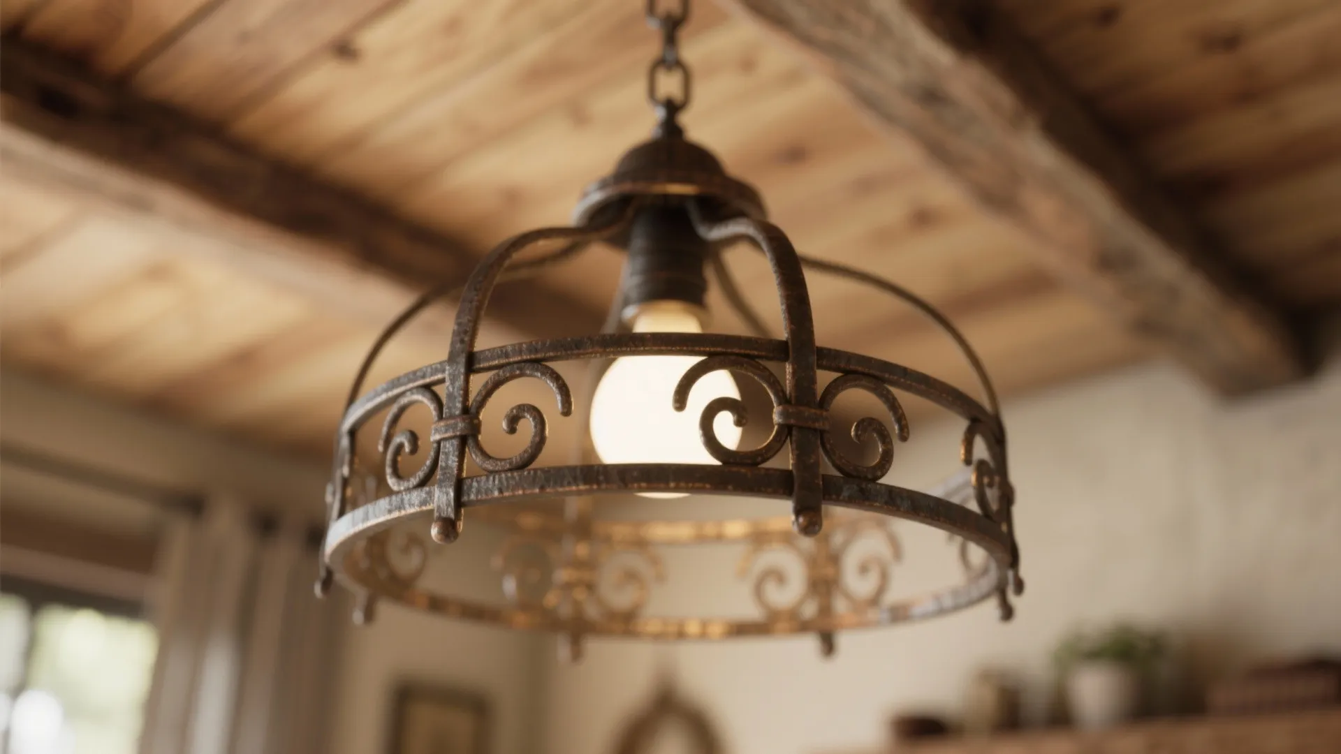 6. Wrought Iron Light Fixtures