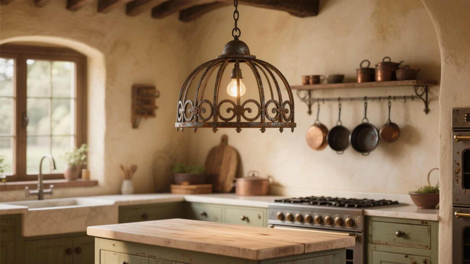 Wrought-Iron Fixtures and Statement Lighting