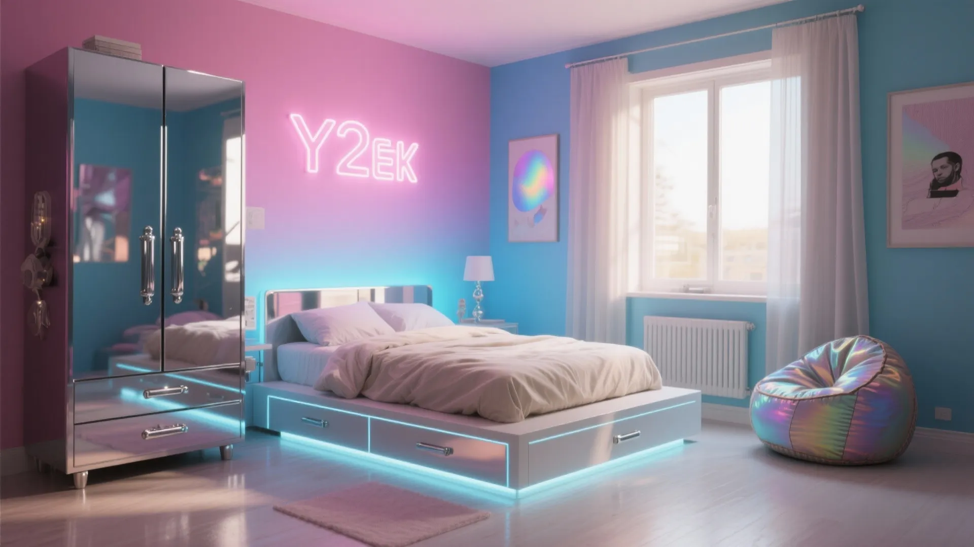 Y2K Bedroom Decor — 5 Retro-Futuristic Ideas: Nostalgic neon, glossy chrome, and smart lighting: five small-space Y2K bedroom inspirations I actually used on real projects