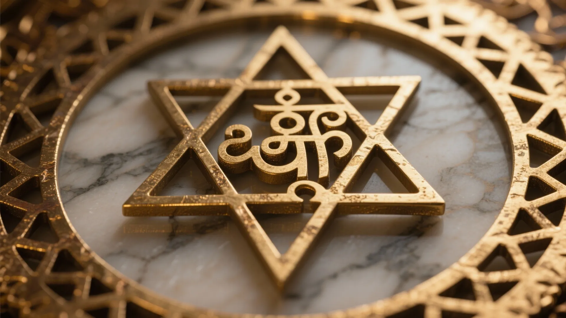 Shree Yantra Grill in Brass with Stone Back Panel