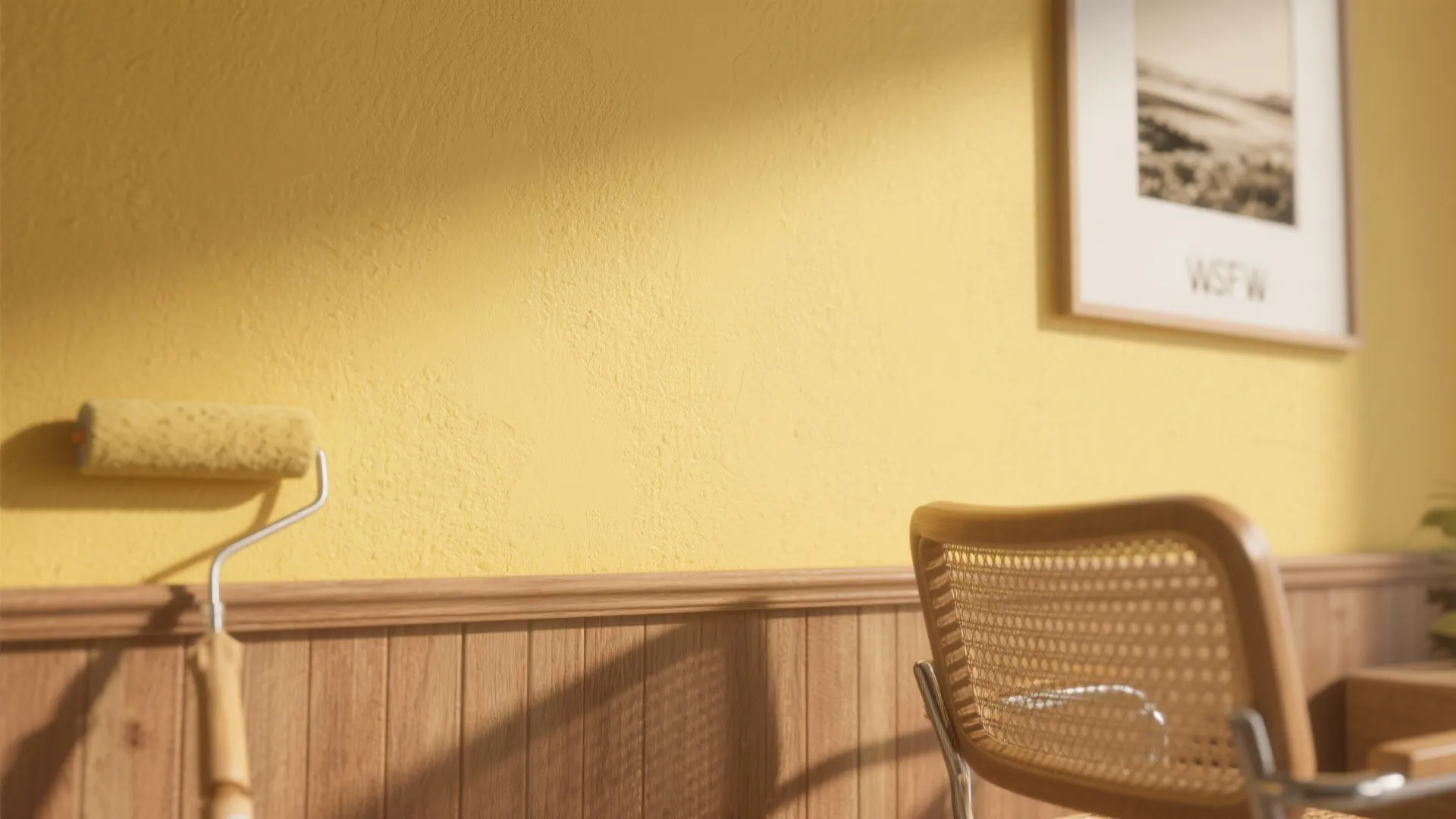 2. Sunny Accent Wall with Matte Finish