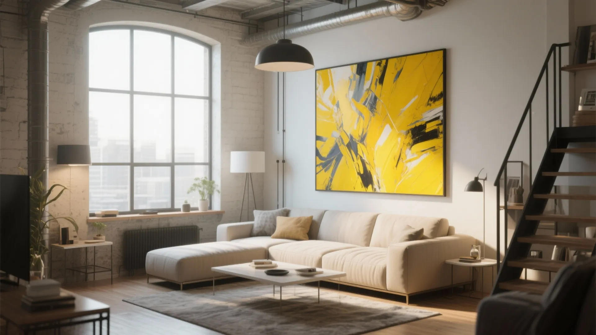 5. Yellow Abstract Artwork