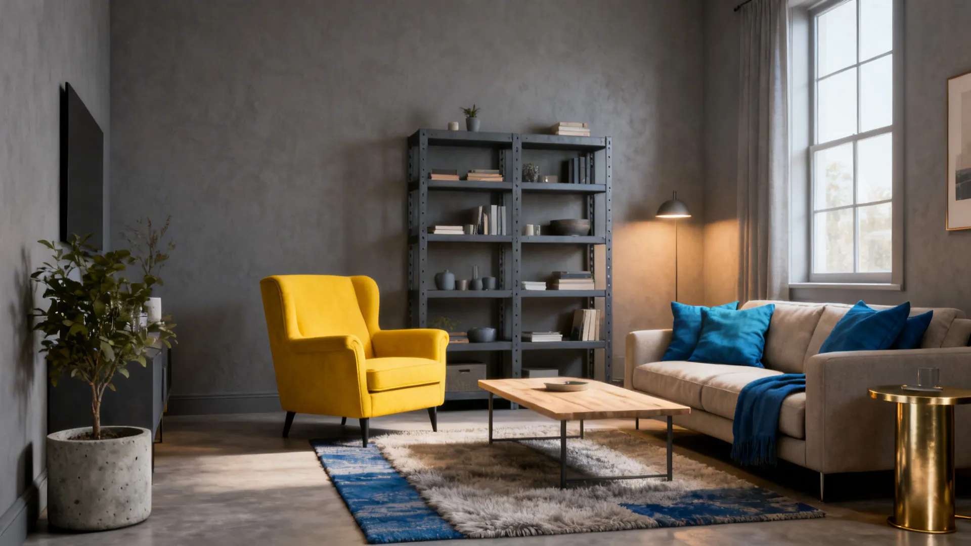 5 Yellow, Blue & Grey Living Room Ideas