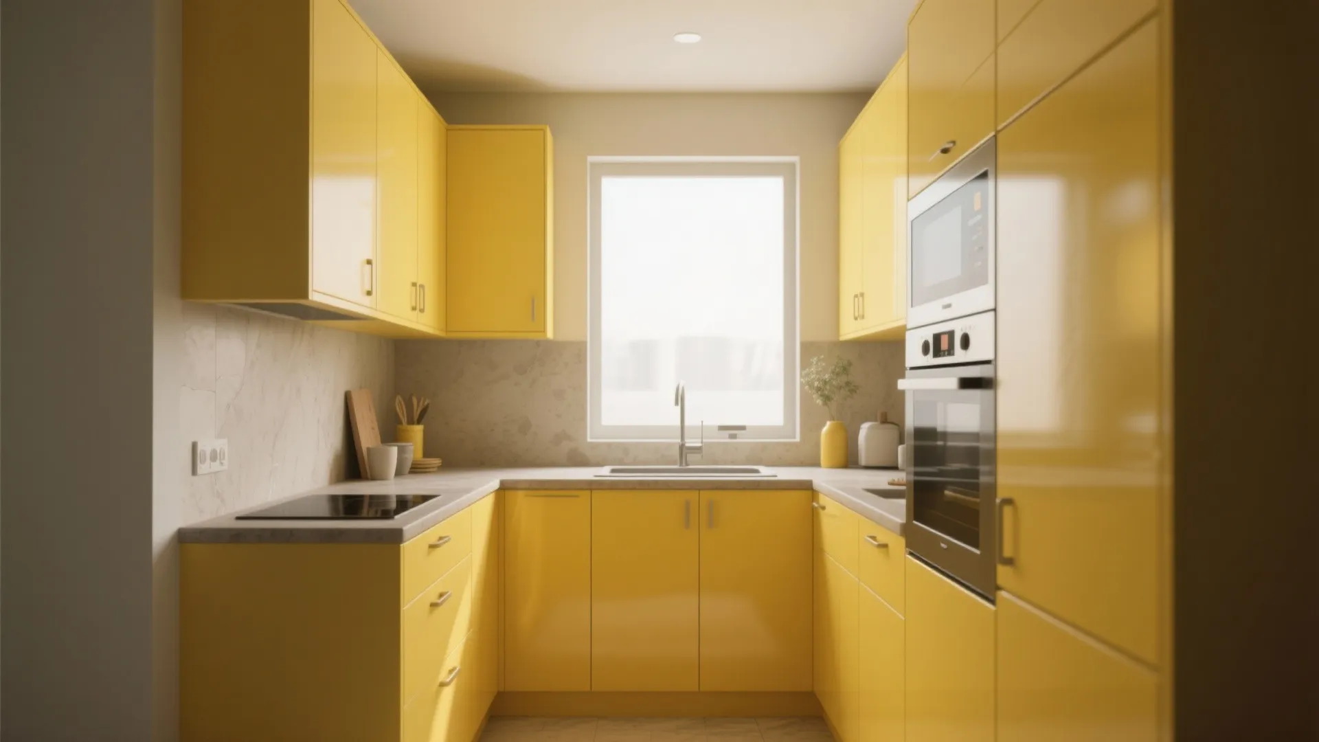 1. Sunshine Yellow Cabinets