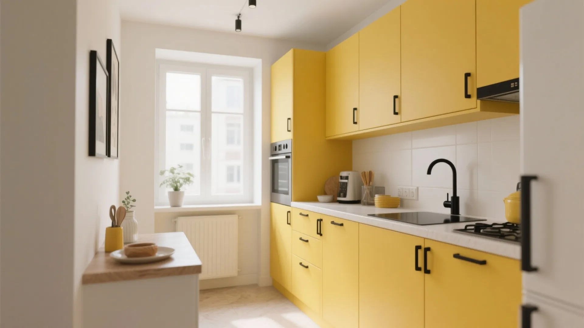 1. Sunny Yellow Cabinets