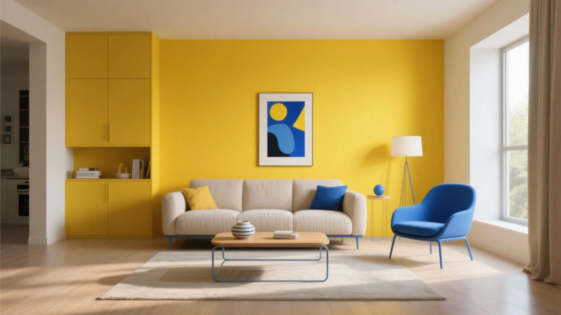Yellow + Cobalt Blue Contrast