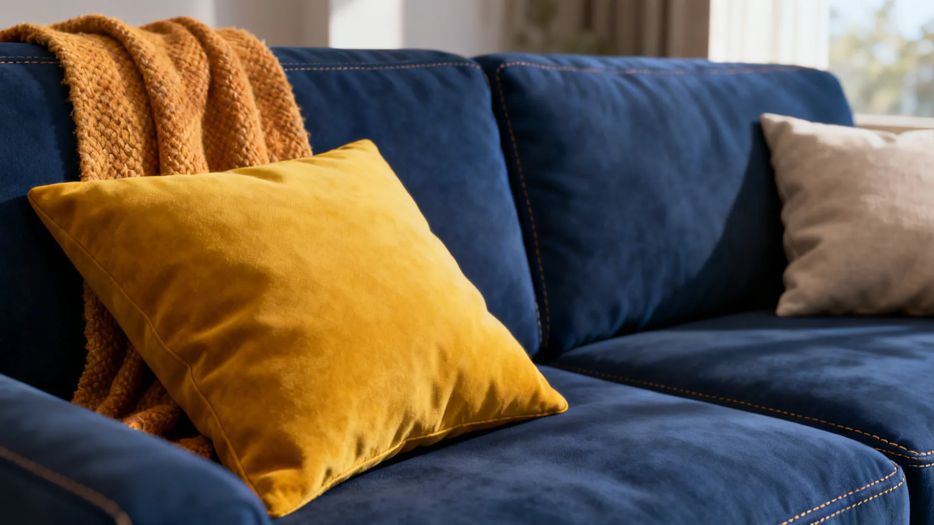 2. Layer Yellow with Cushions and Throws
