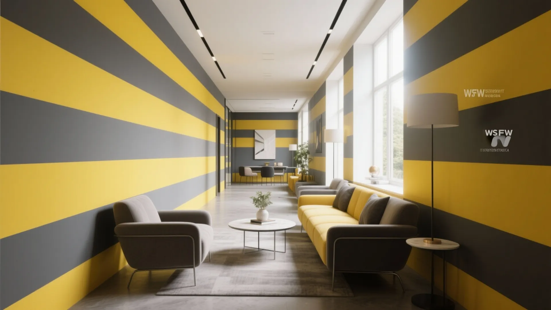 9. High-Contrast Yellow and Grey Stripes