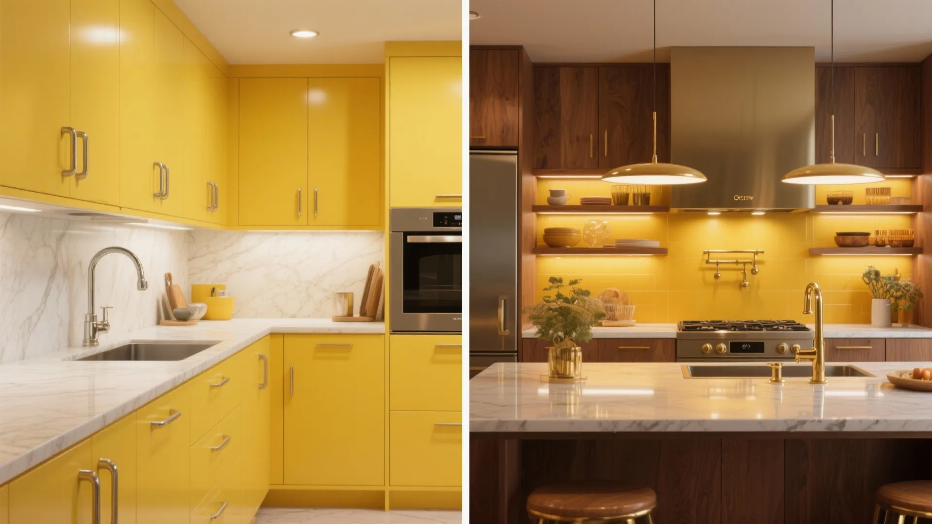 4. Yellow in Kitchens: Citrus vs. Mustard