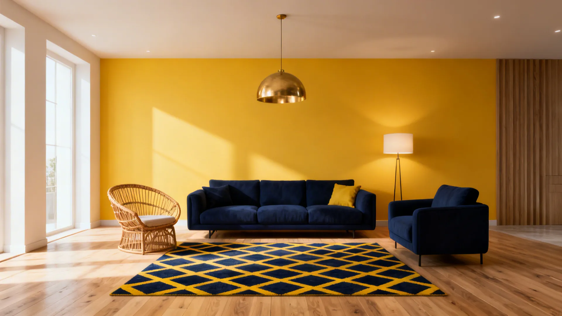 5 Yellow & Navy Living Room Ideas