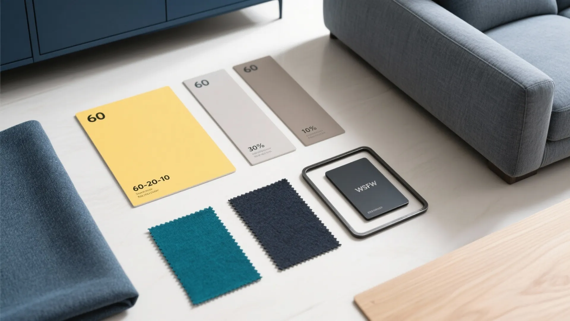 Color Pairings: Yellow with Gray, Blue, and Charcoal