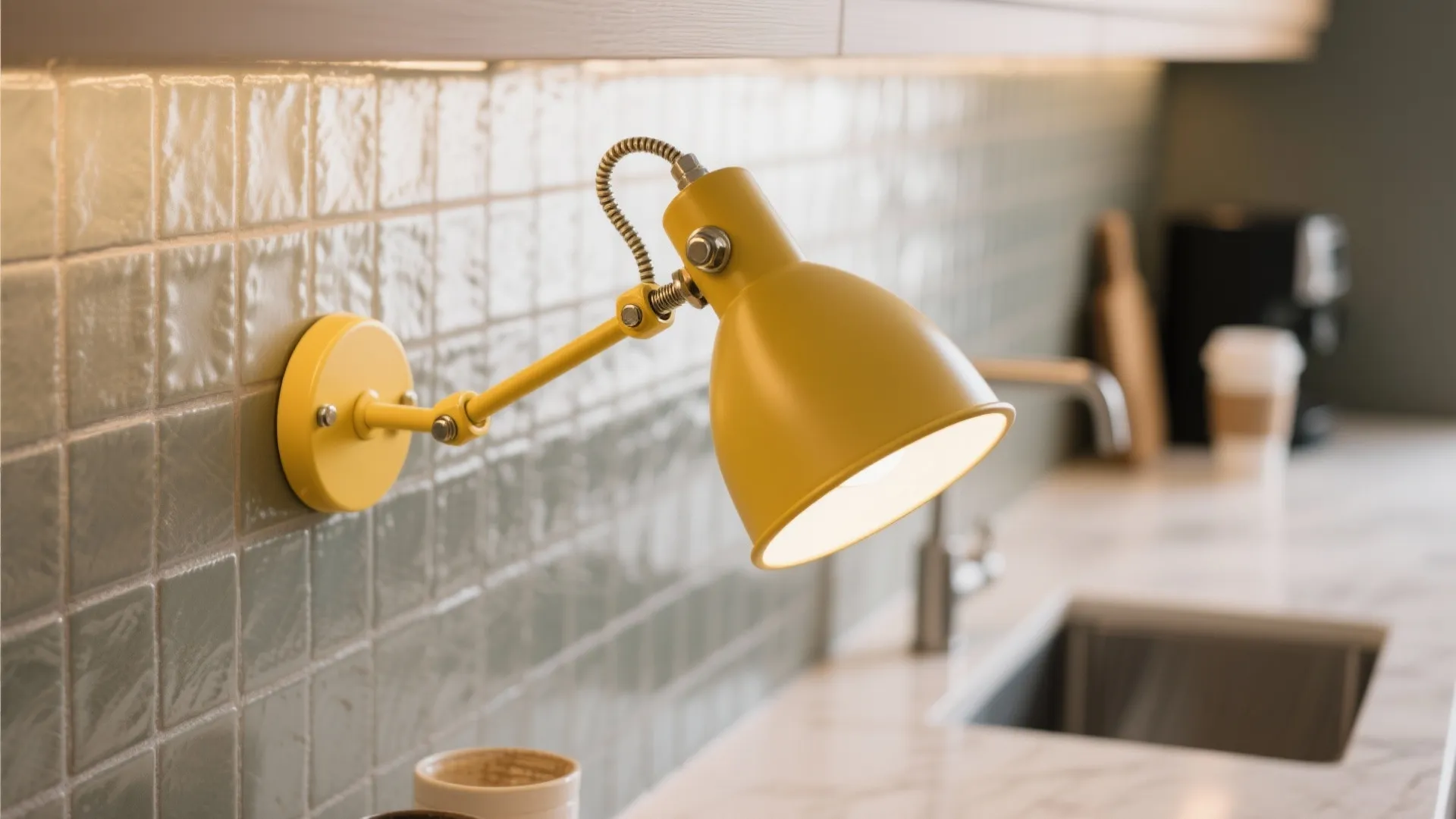 Yellow Industrial Swing-Arms for Flexible Prep Zones