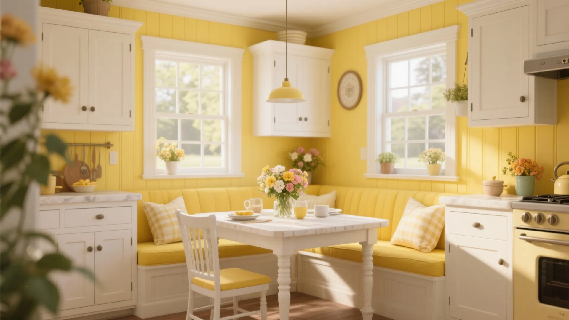 4. Sunny Yellow and Crisp White