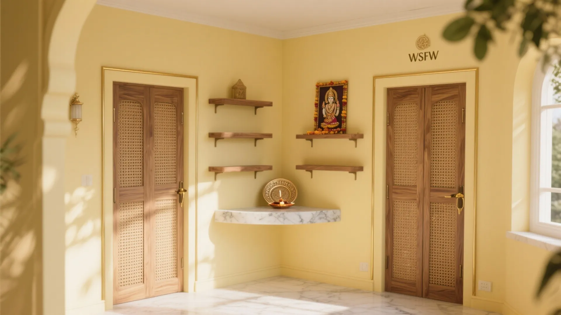 Light Yellow with Natural Wood