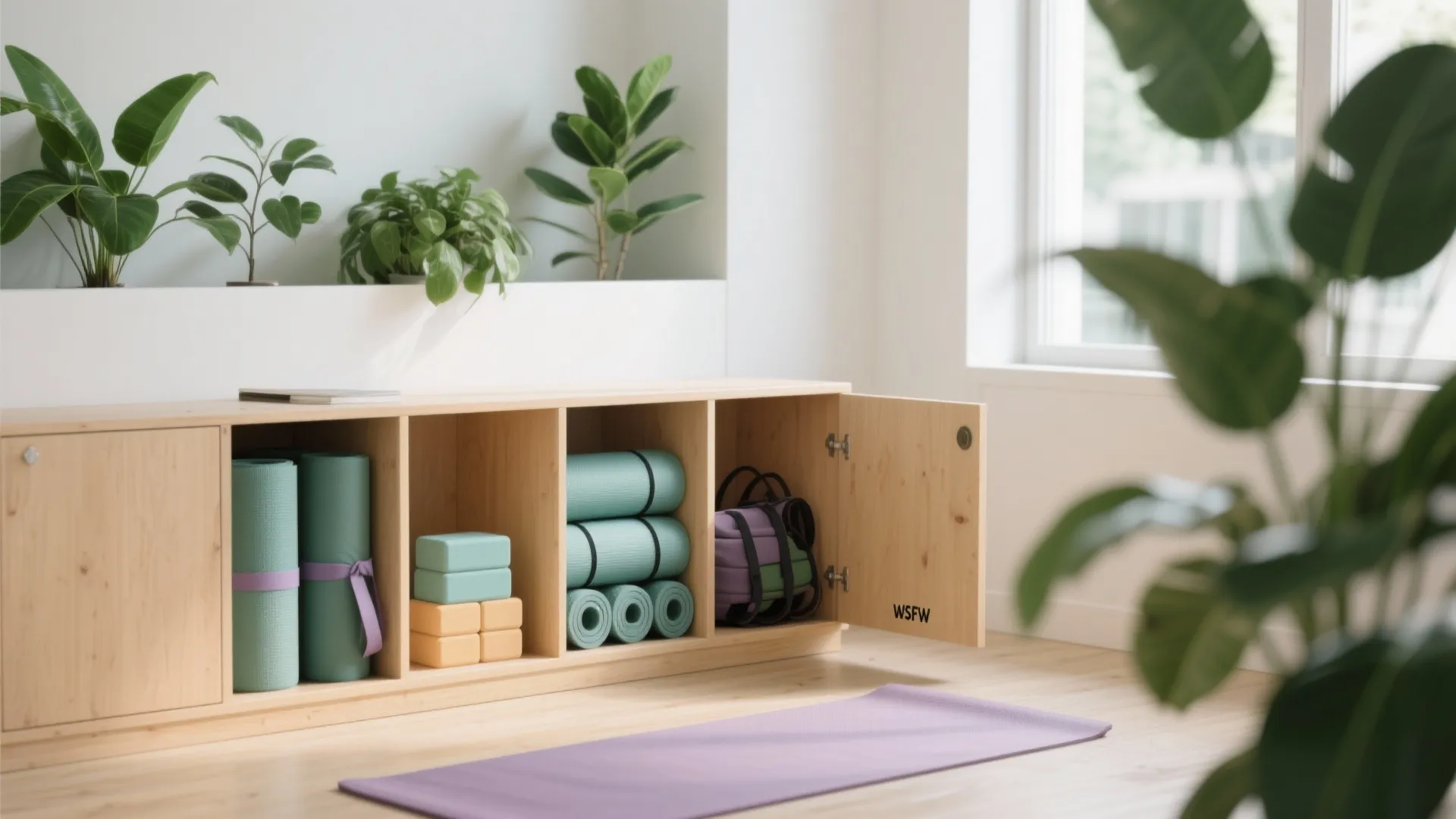 3. Yoga Corner with Storage