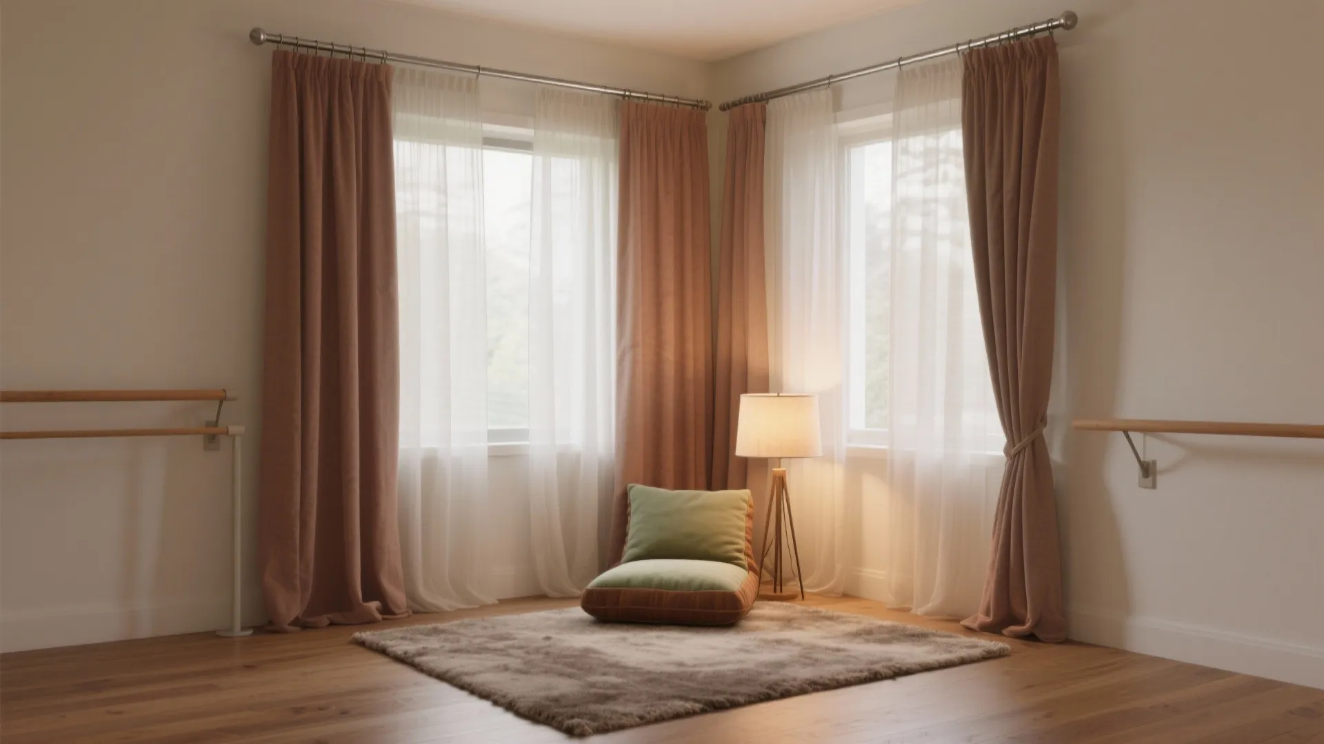 Curtained Micro-Zone for Yoga or Meditation