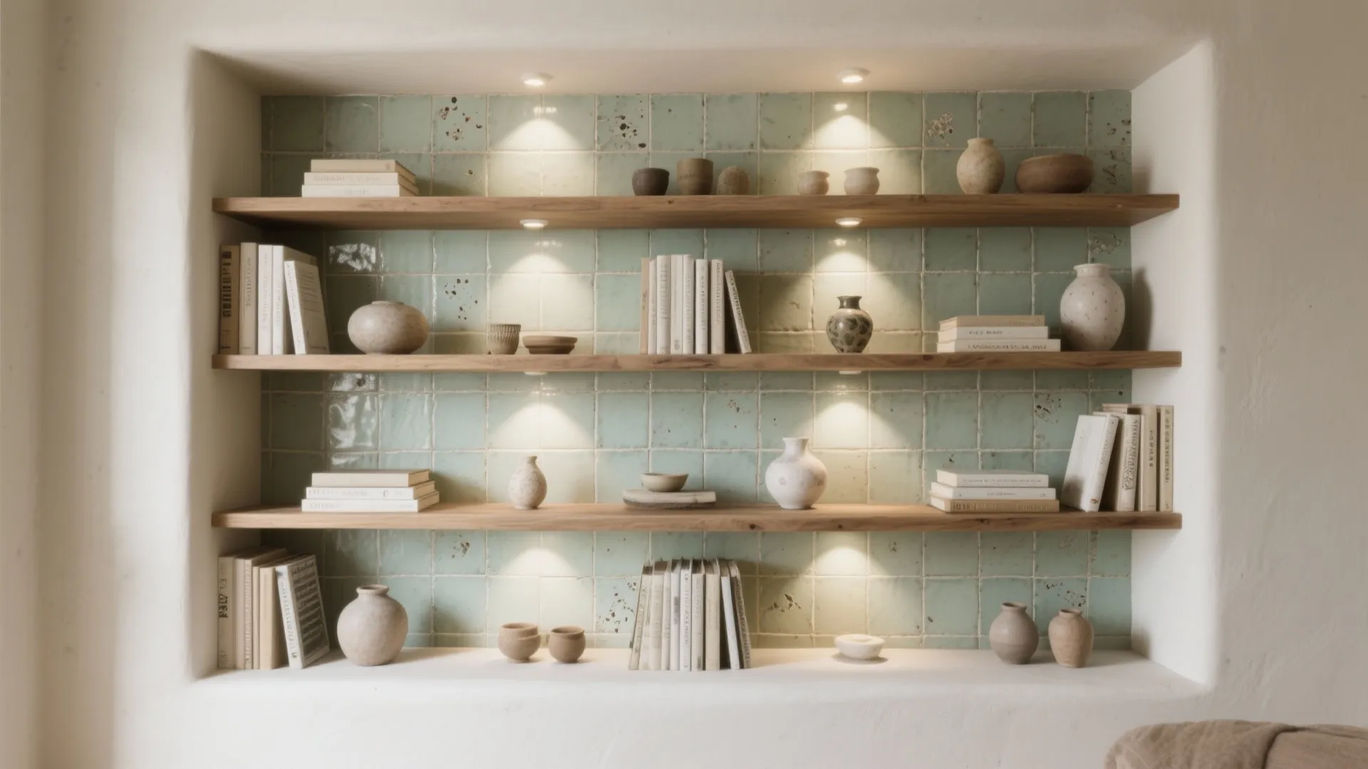 Handmade or mosaic tiles as an art wall