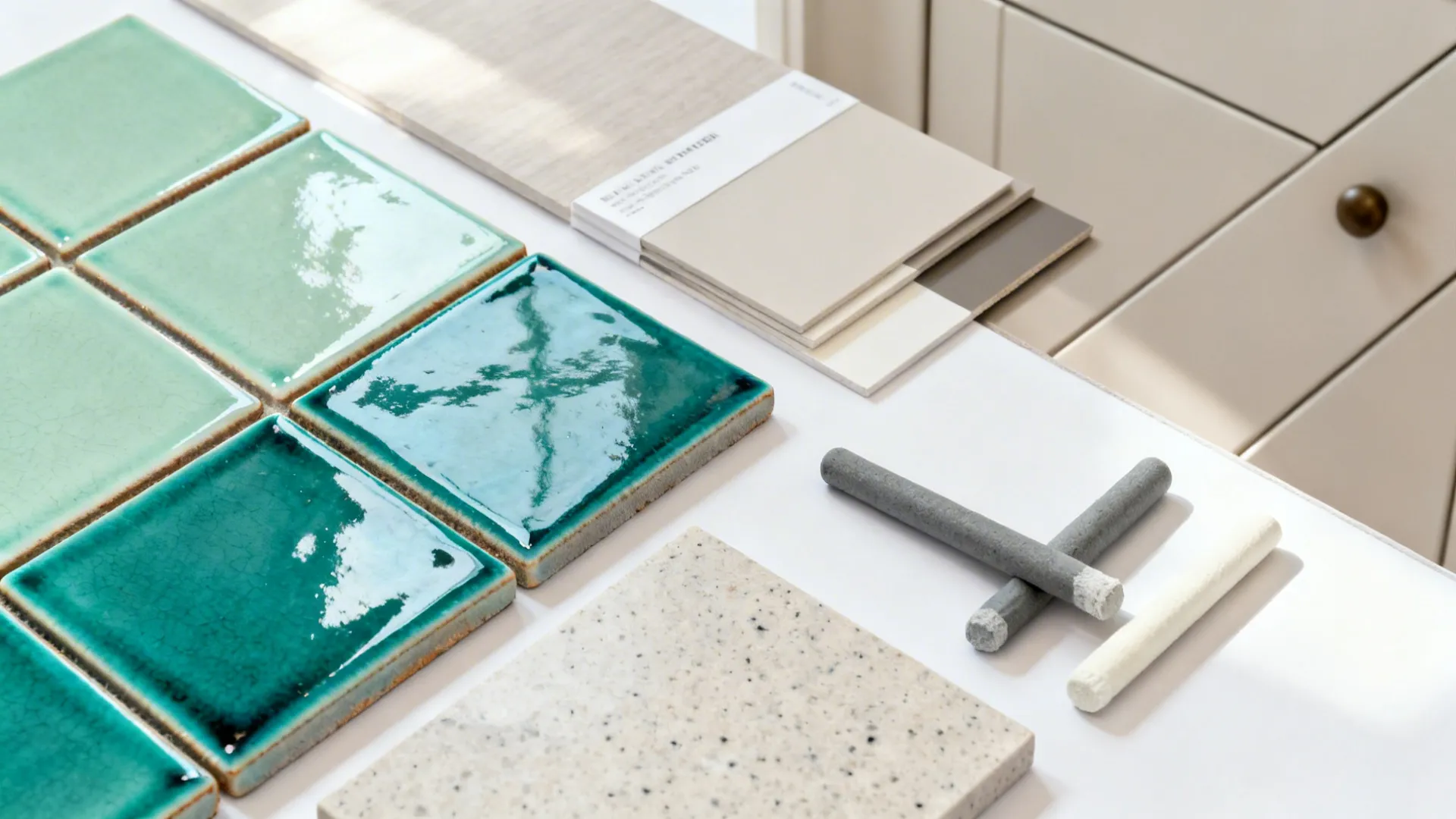 Bright Backsplash Pop with Neutral Cabinets