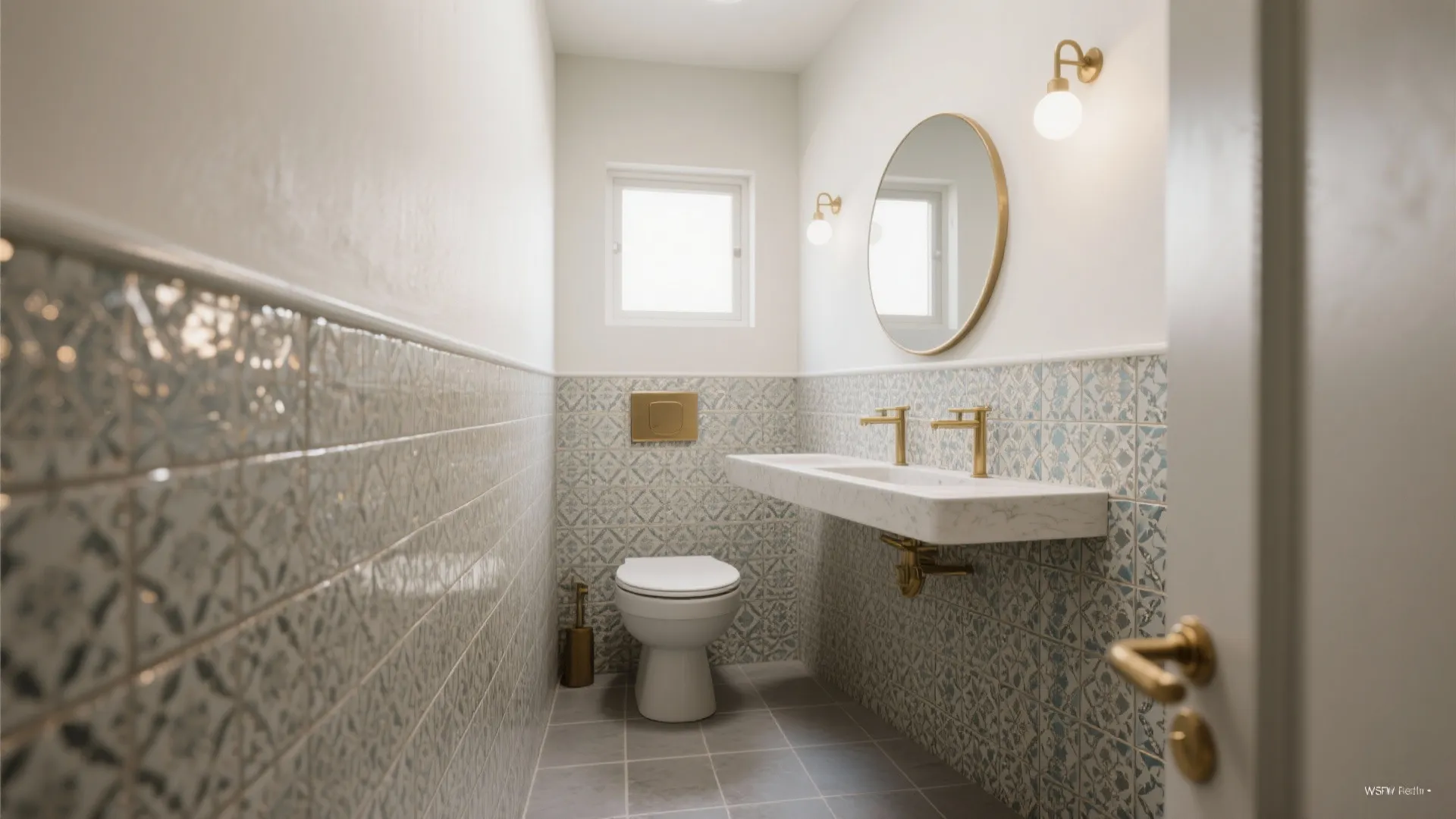 Full-Height Wainscot in Zellige or Glazed Ceramic