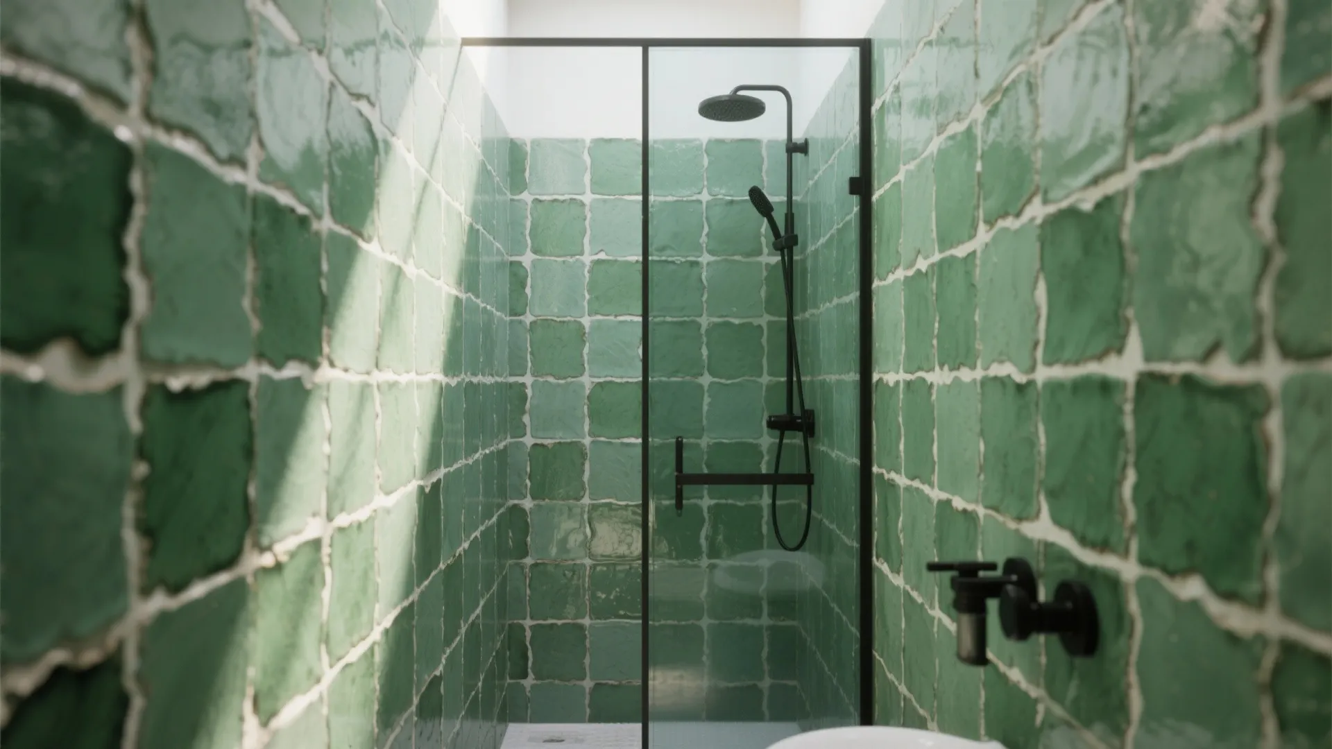 Zellige shine for shower walls