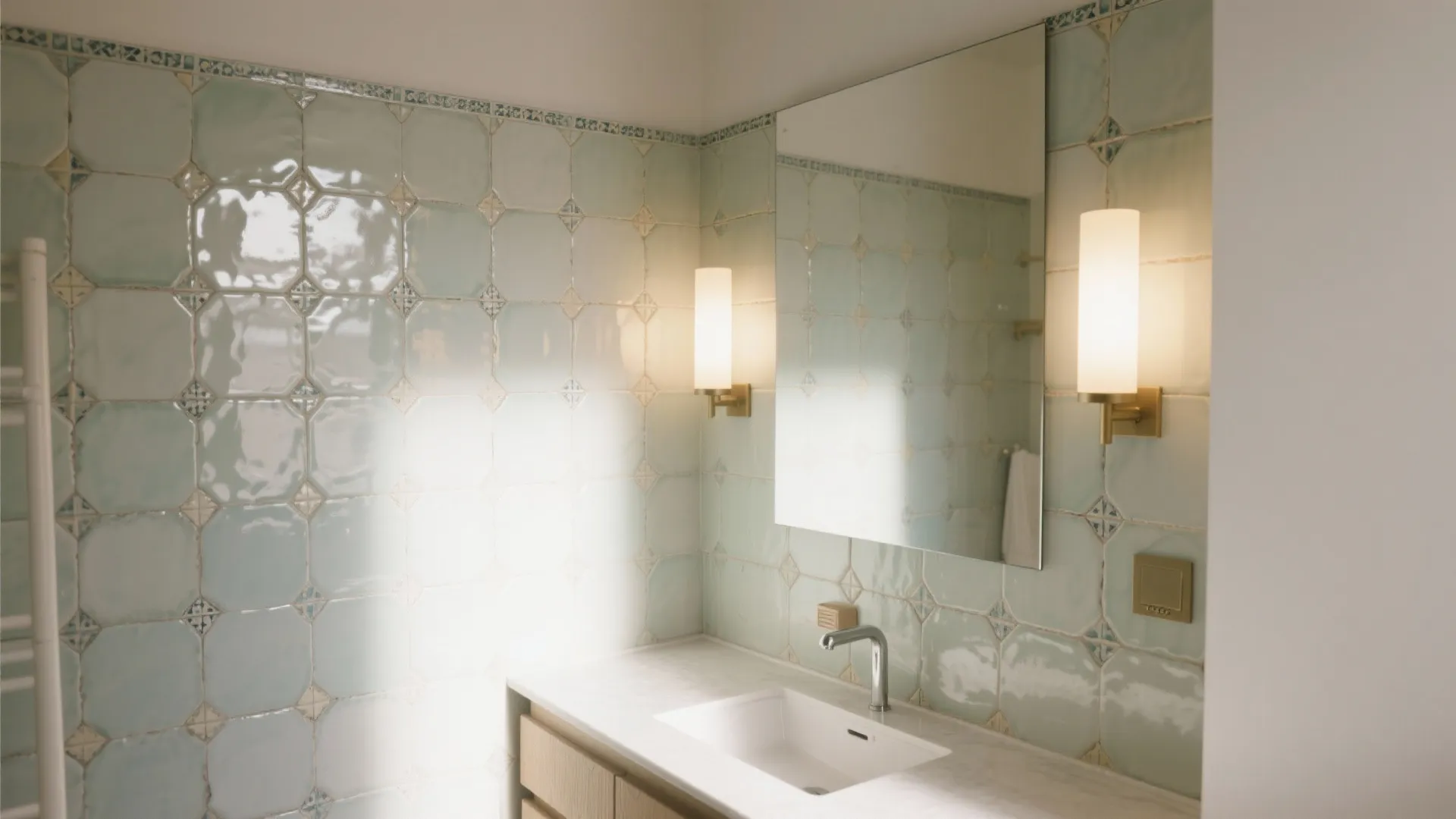 3) Zellige-Style Glossy Tiles for Sparkle and Soul