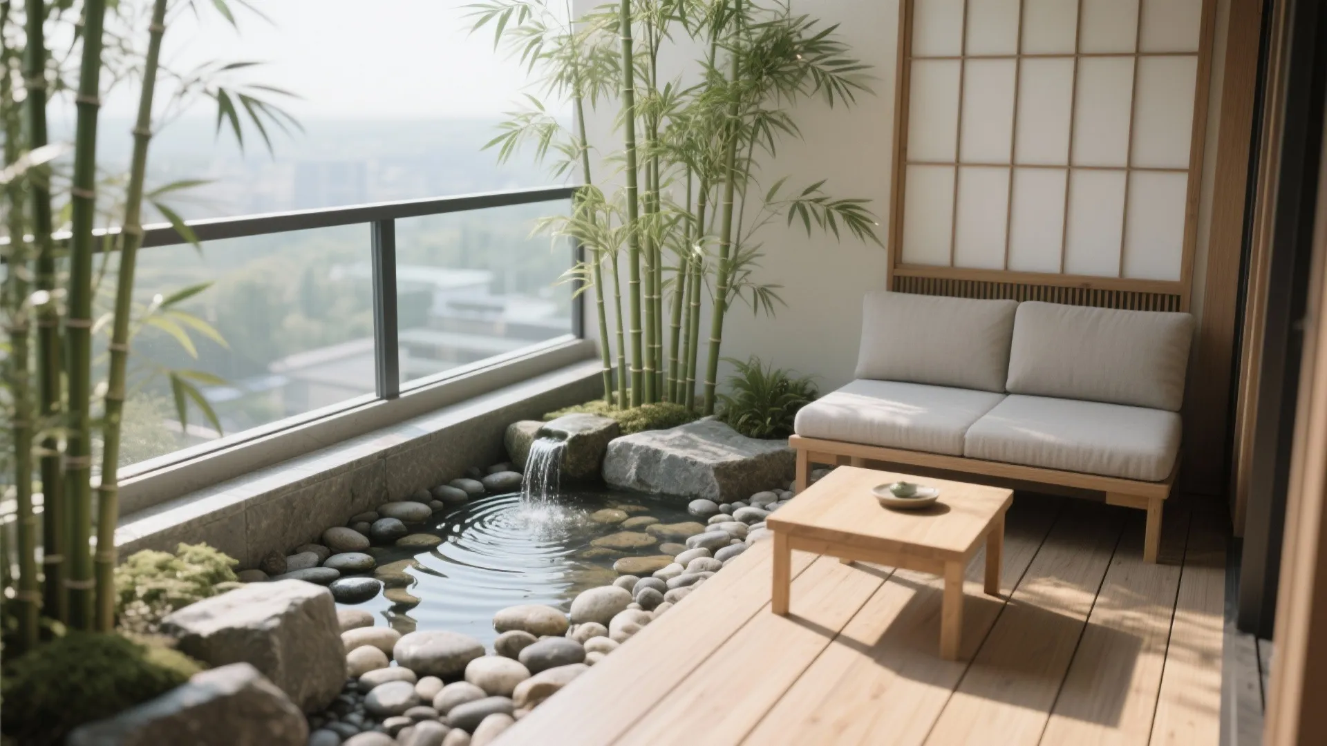 Zen-inspired balcony retreat
