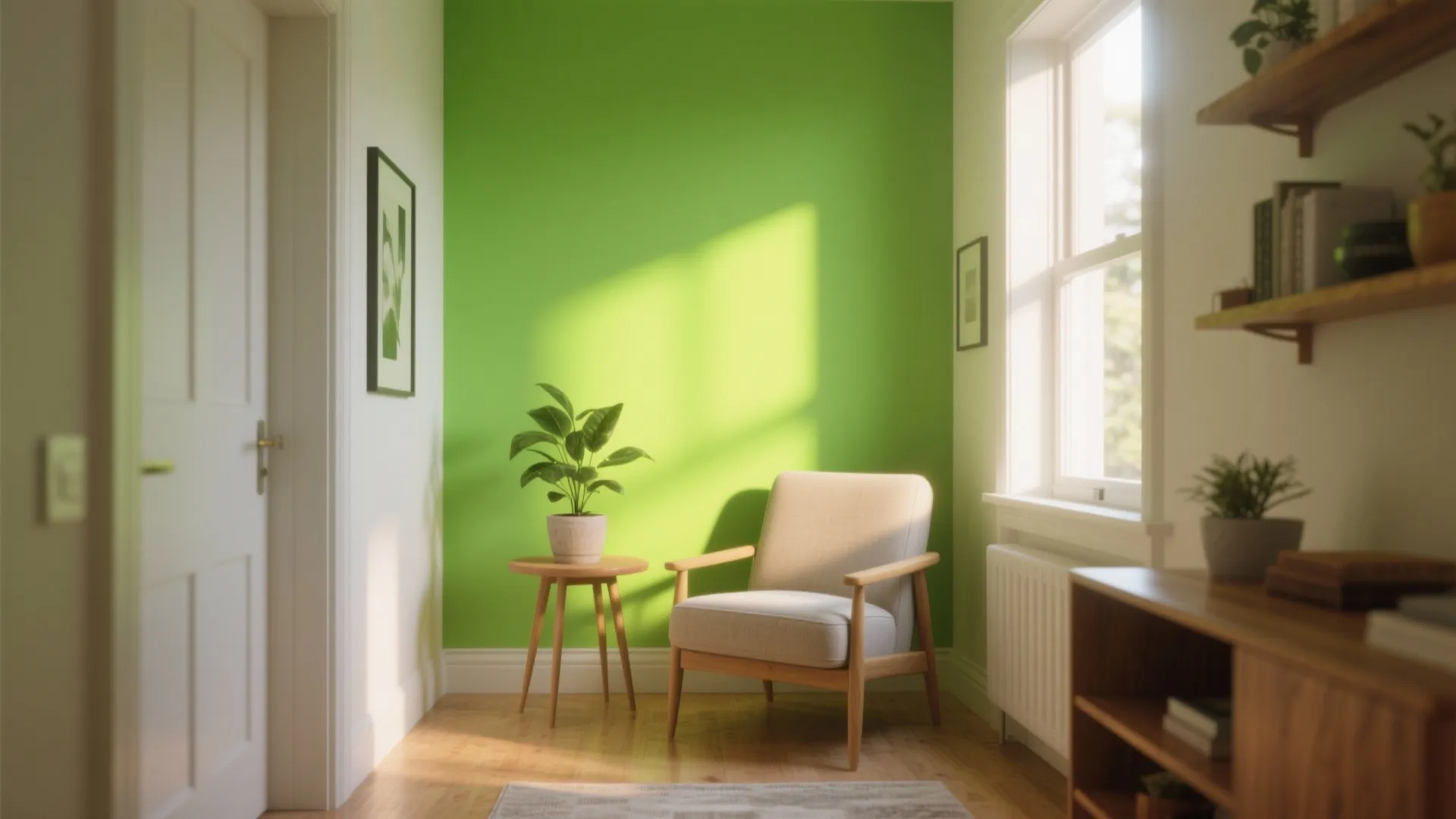 2. Zesty Accent Wall to Energize a Nook