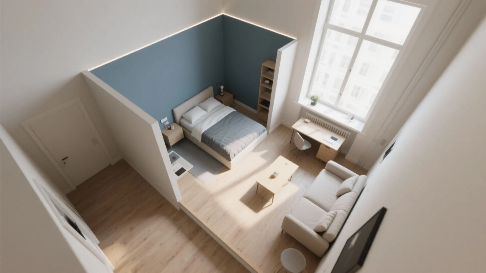 3) Color-Blocking for Zoning (Even in Studios)