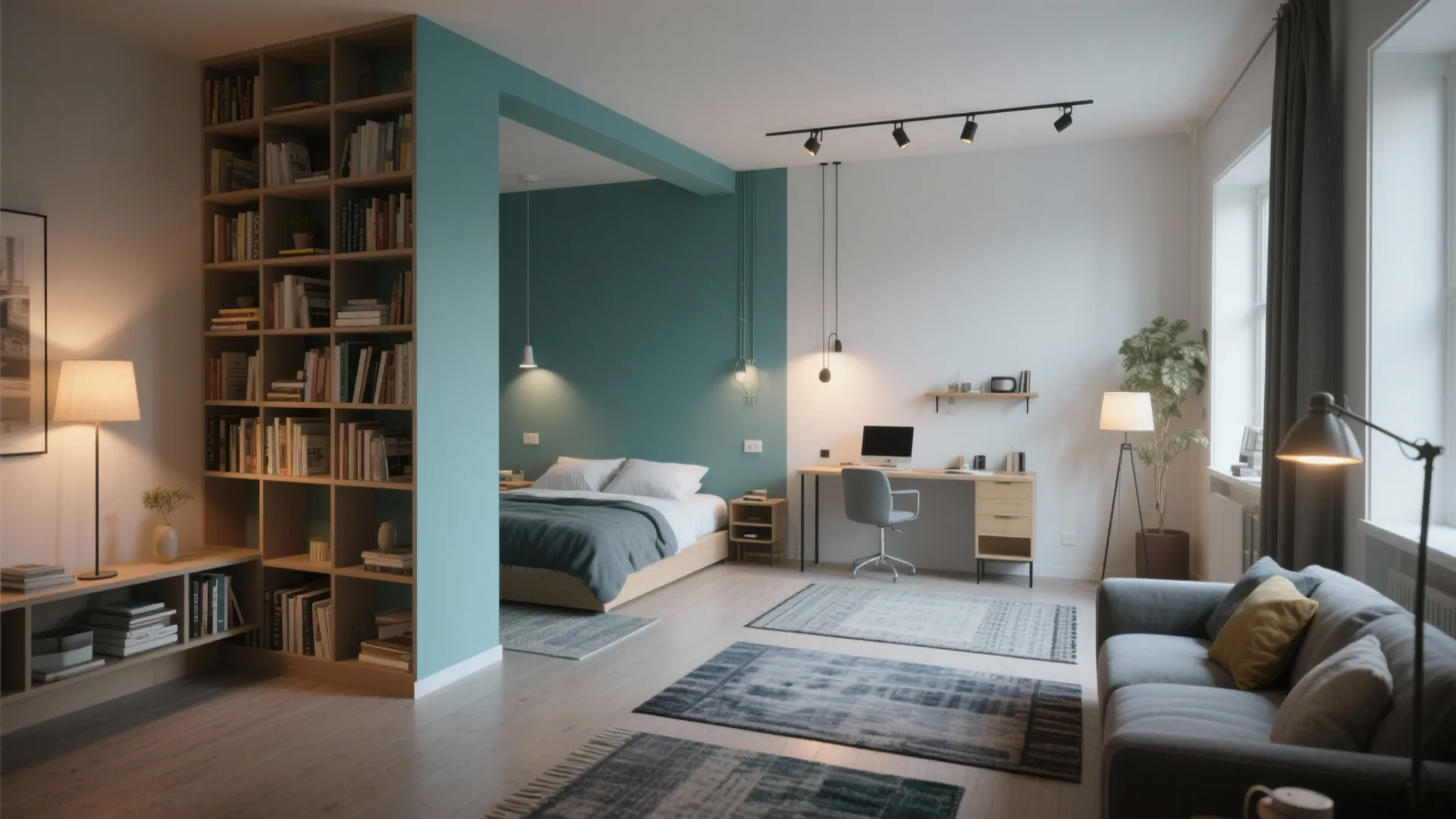 3. Zone with color and lighting, not walls