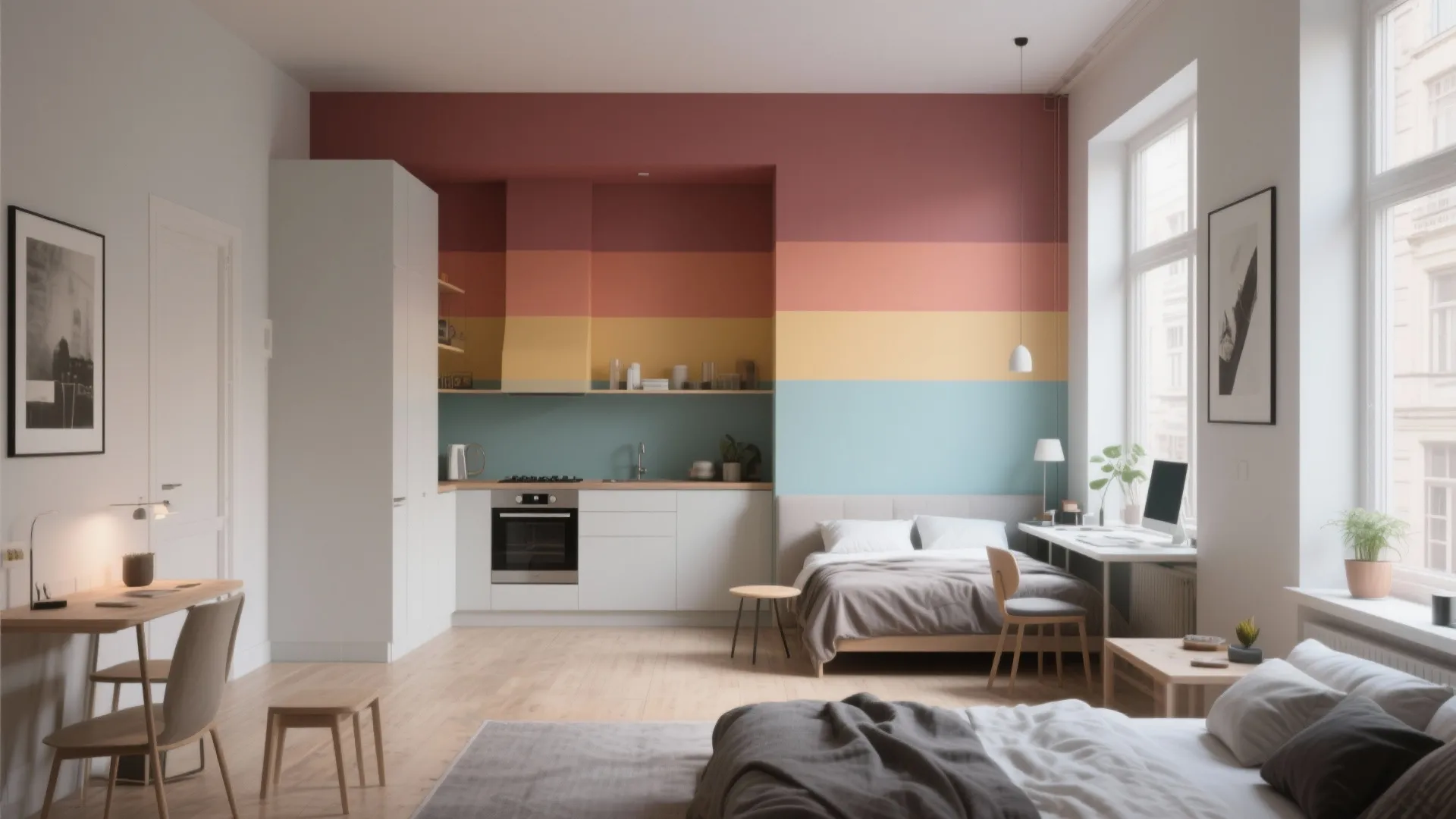 5. Zone-Coloring: Use paint to carve functions in one room