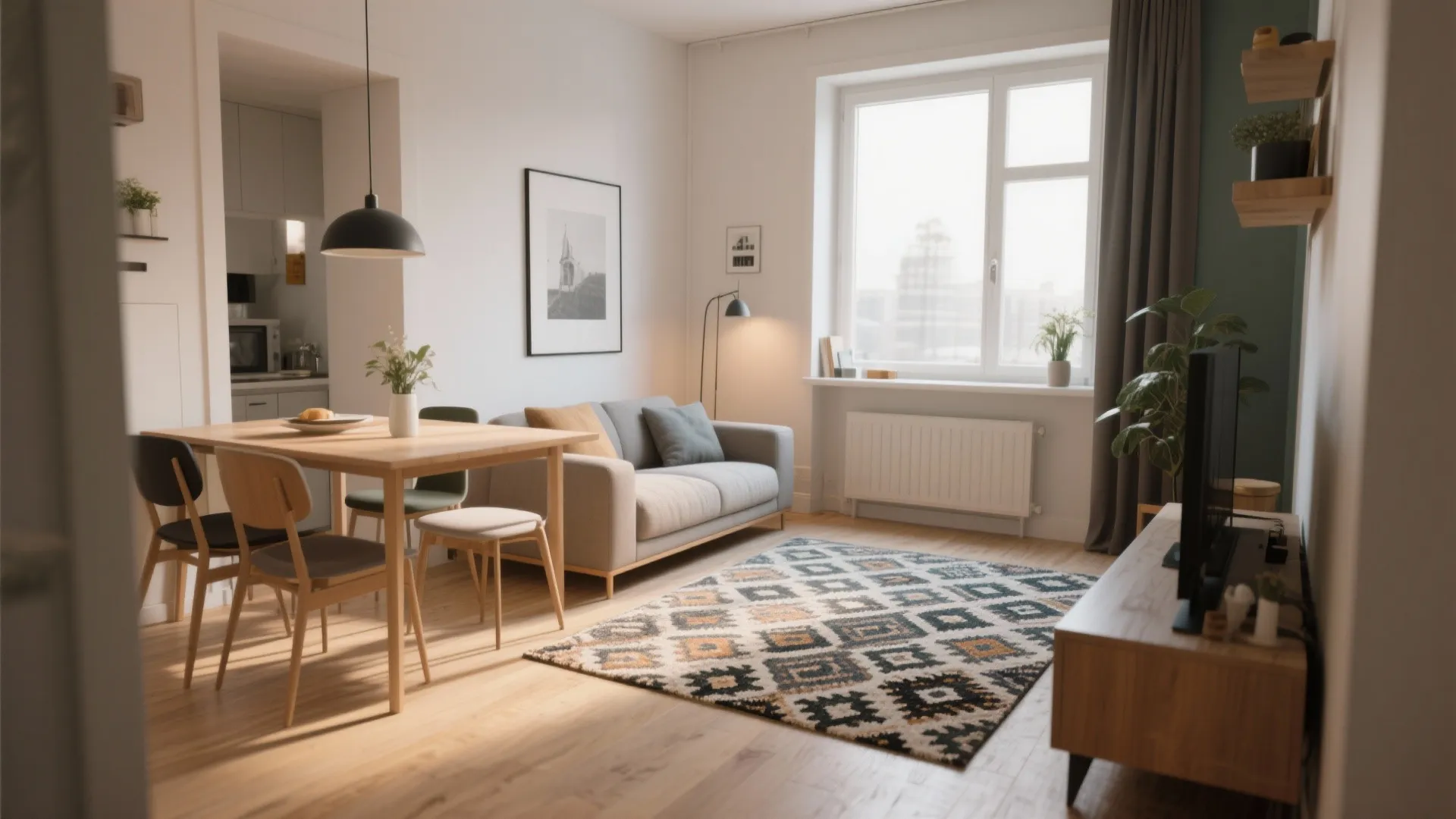 4. Choose a rug that defines zones in open-plan spaces