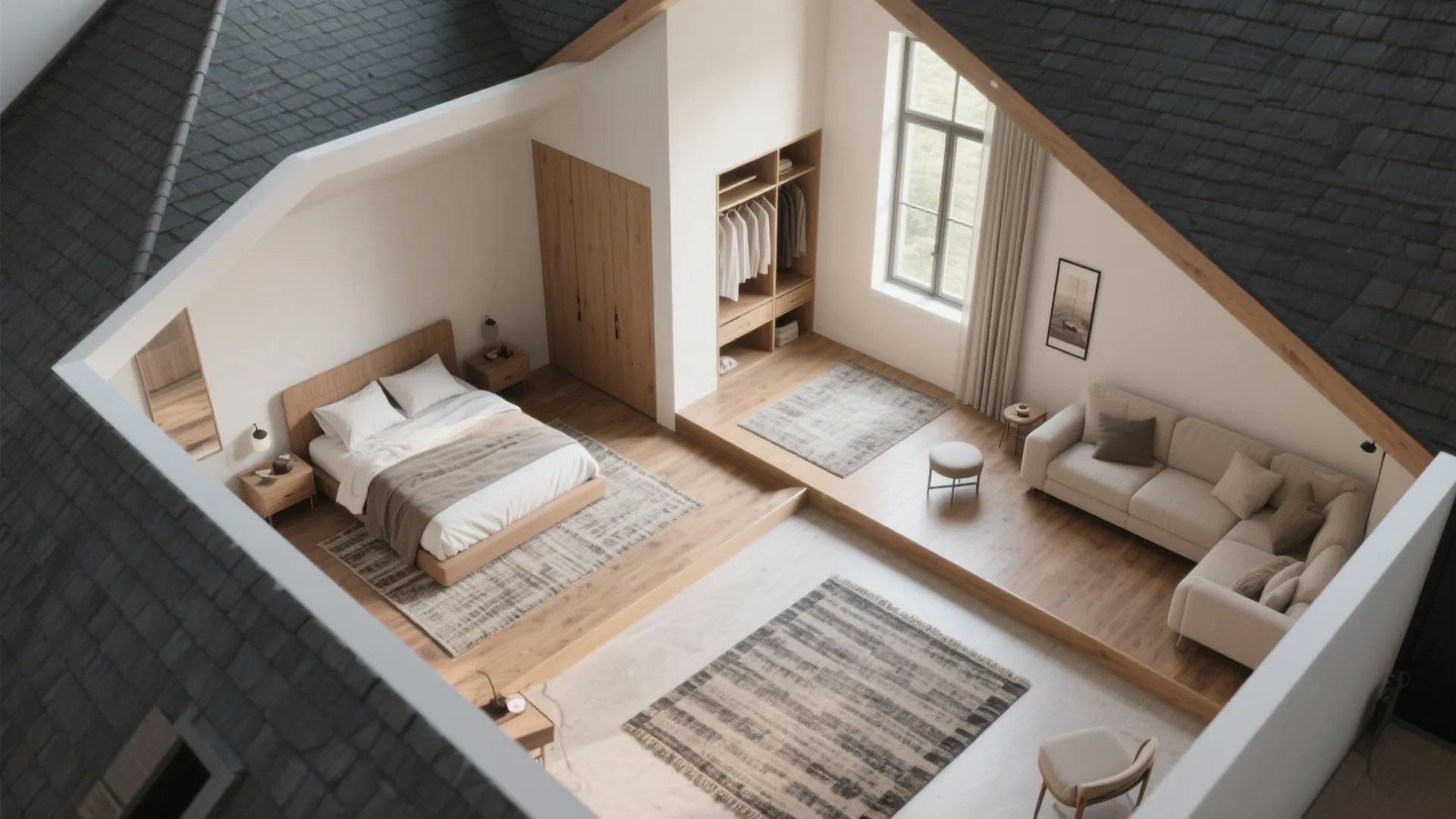 5. Define zones with rugs and flooring changes