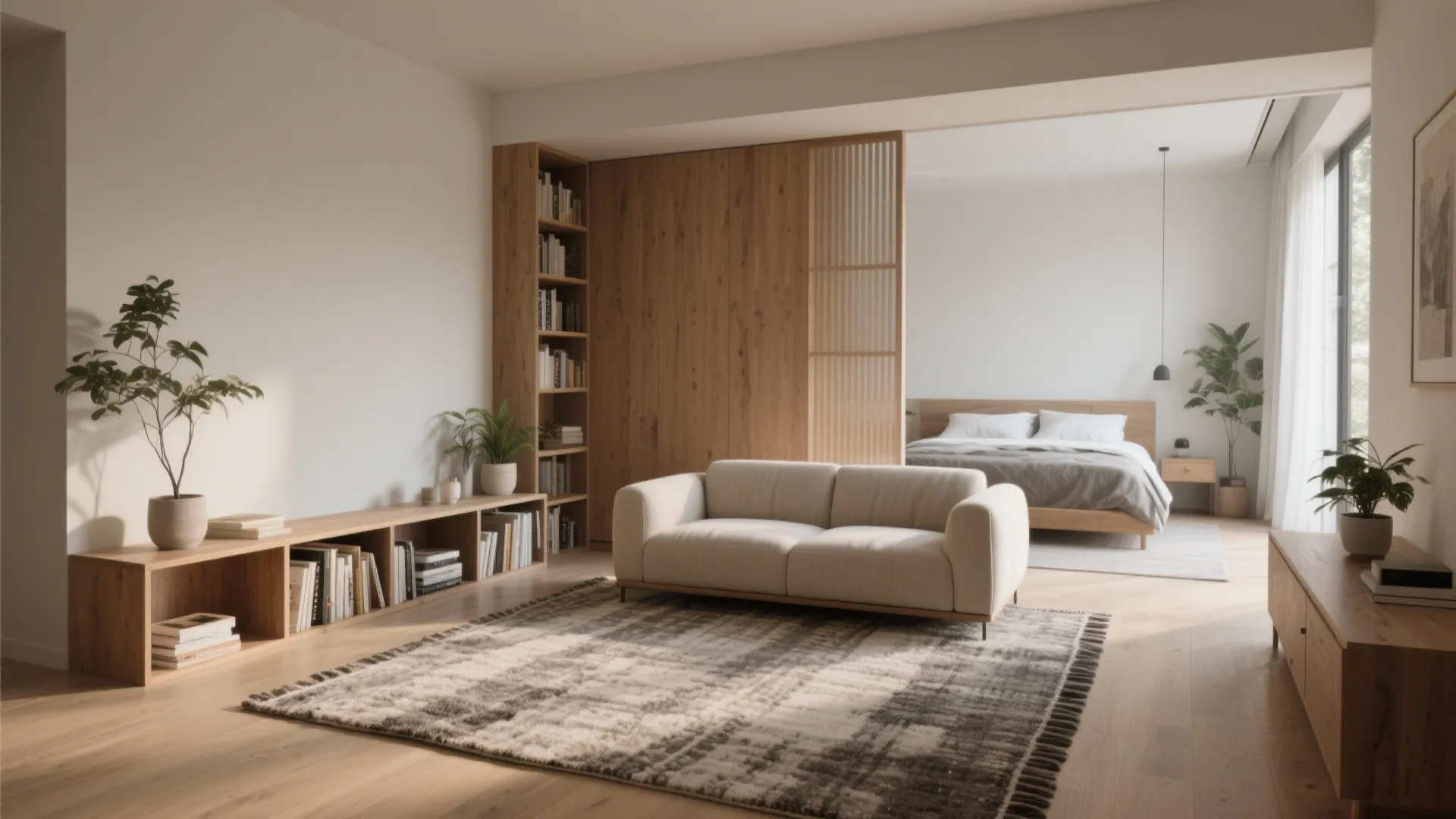 1. Define zones with furniture, not walls